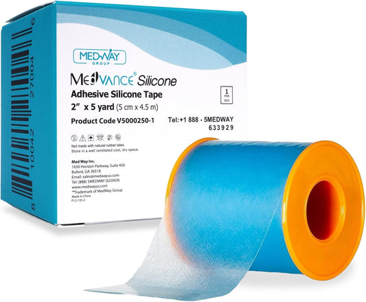 MedVance Silicone Tape 2" Wide Soft with Perforation and Cuttable (1 Pack, 5 Yards)