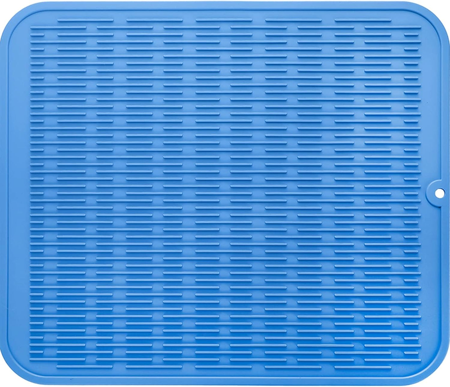 Silicone Dish Drying Mat for Multiple Usage,Easy clean,Eco-friendly,Heat-resistant Silicone Mat for Kitchen Counter or Sink,Refrigerator or Drawer Liner Lichen BlueL 2XL 24 inches x 18 inches