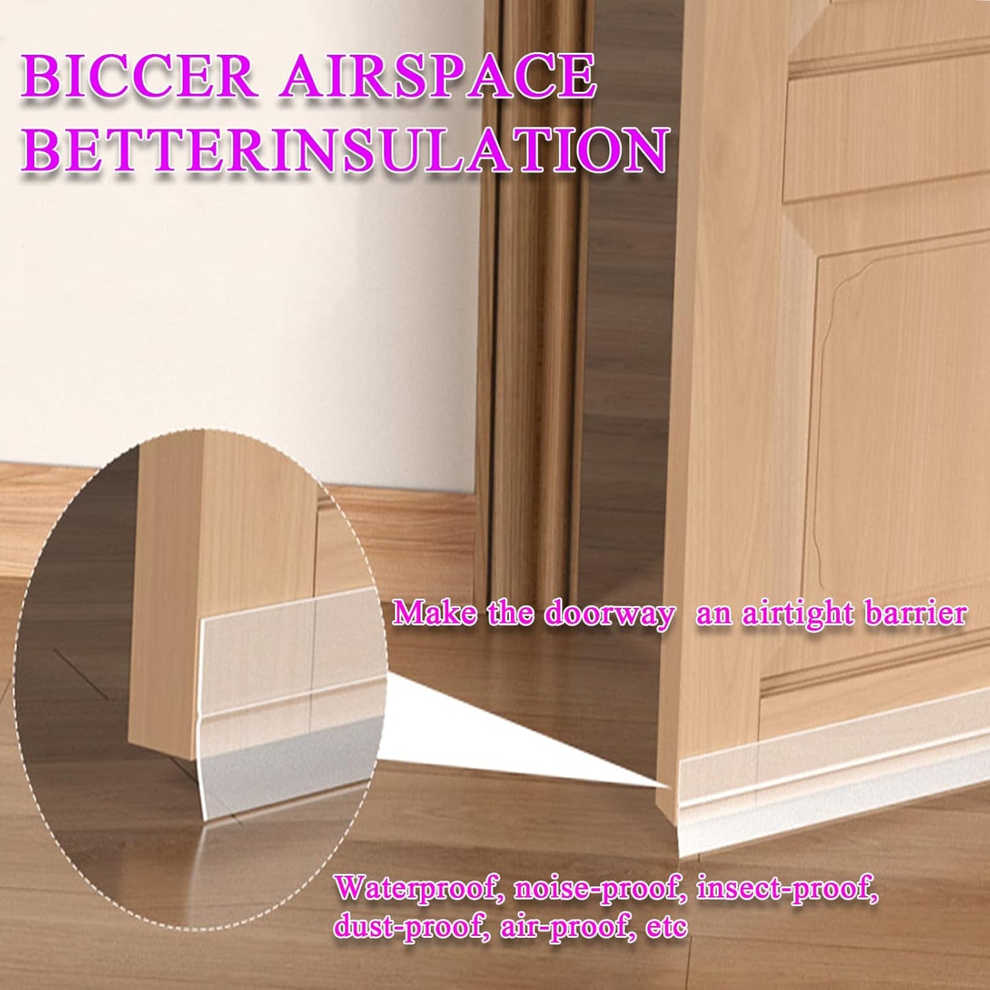 Weather Stripping Door Seal Strip for Gaps, Silicone Draft Stopper Adhesive Tape for Sliding Doors, Windows, Shower Glass, Soundproof Seal for Home Insulation, 32.8ft Roll