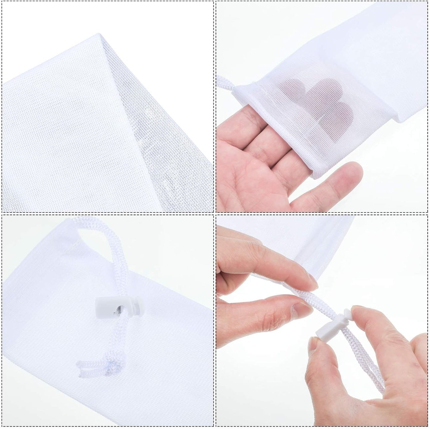 Lint Traps Catcher for Washing Machine Nylon Mesh Lint Traps for Home Laundry Washing Machine Drain Systems Discharge Hoses Filter, 9.4 x 3.1 Inch (6 Pieces)