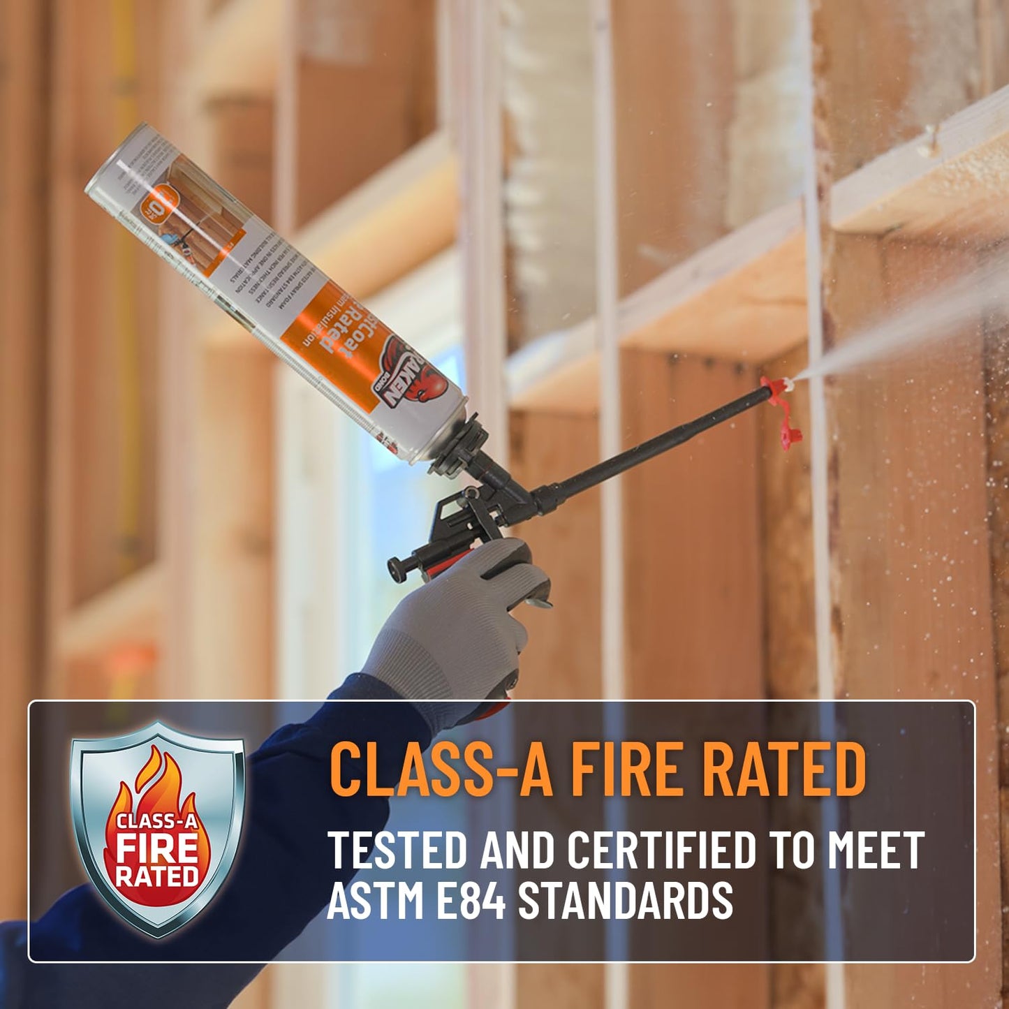 Kraken Bond Fastcoat Fire Rated Spray Foam Insulation Pallet Closed Cell Expanding Polyurethane Foam - Heat and Acoustic Insulation, Gun & Cleaner Not Includes, 3.840 Board Ft, 192 Pack