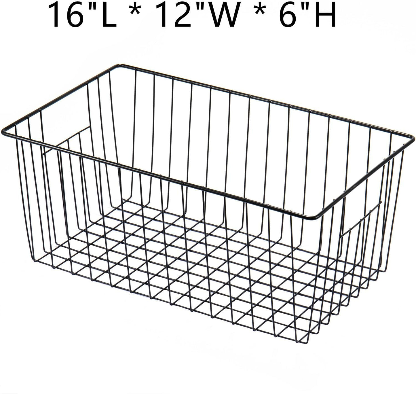 16inch Upright Freezer Organizer Baskets for 13-14,16-21 cu.ft Standup Freezer, Settle freezer chaos and reduce food waste effectively, Durable, Fully Use Space, Improve Air Circulate, Black, Pack 2