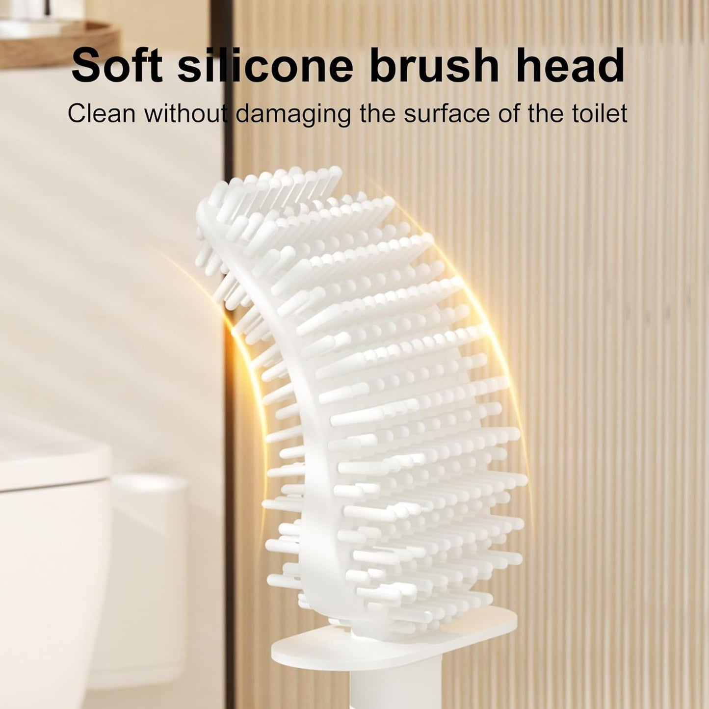 Toilet Brush and Holder Set - Wall Mounted Bathroom Scrub Brush, Toilet Bowl Brush and Plunger Set for Bathroom Cleaner (White)