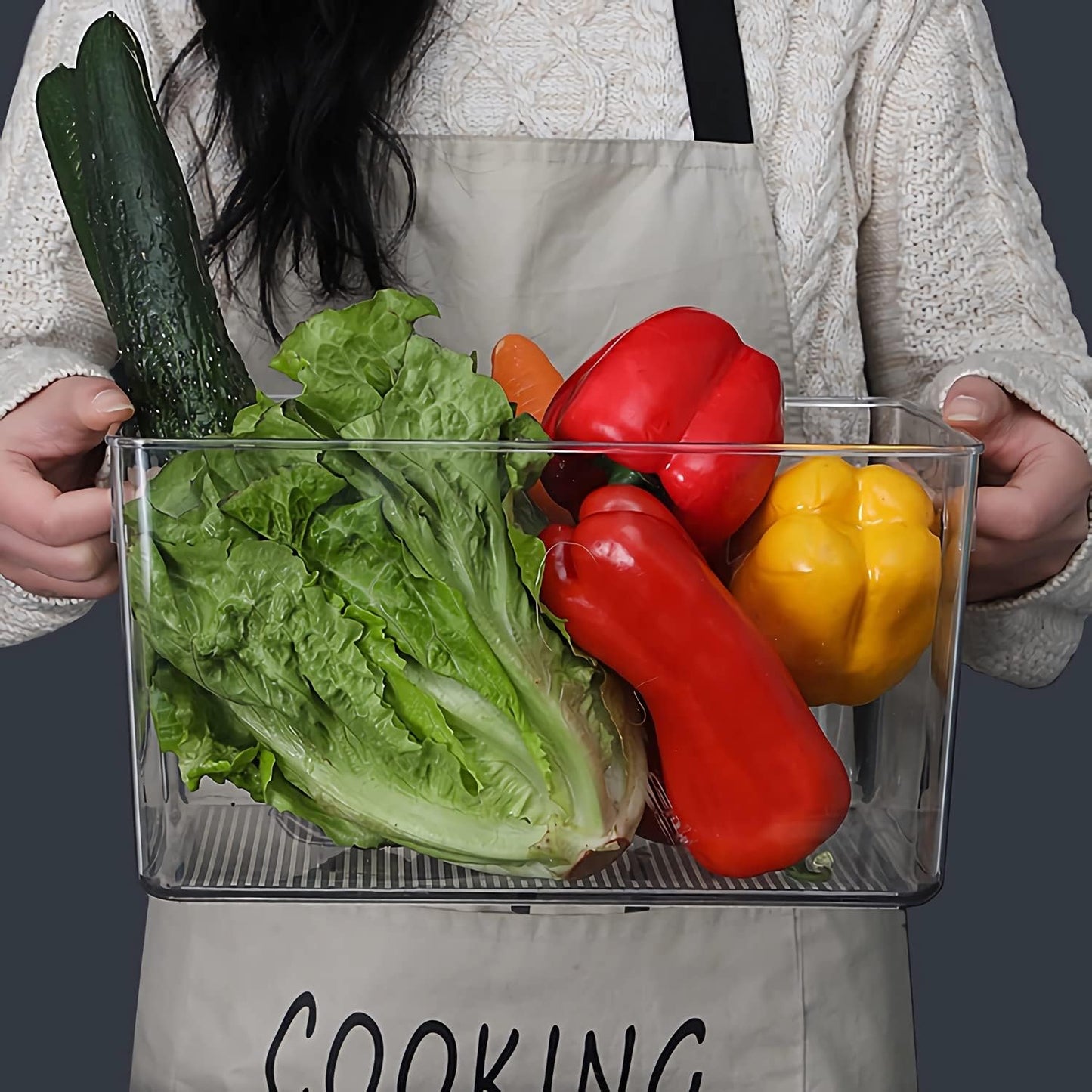Set of 8 Large Clear Plastic Storage Bins (8L), Storage Containers for Pantry Organization and Kitchen Storage Bins,Home Edit and Cabinet Organizers