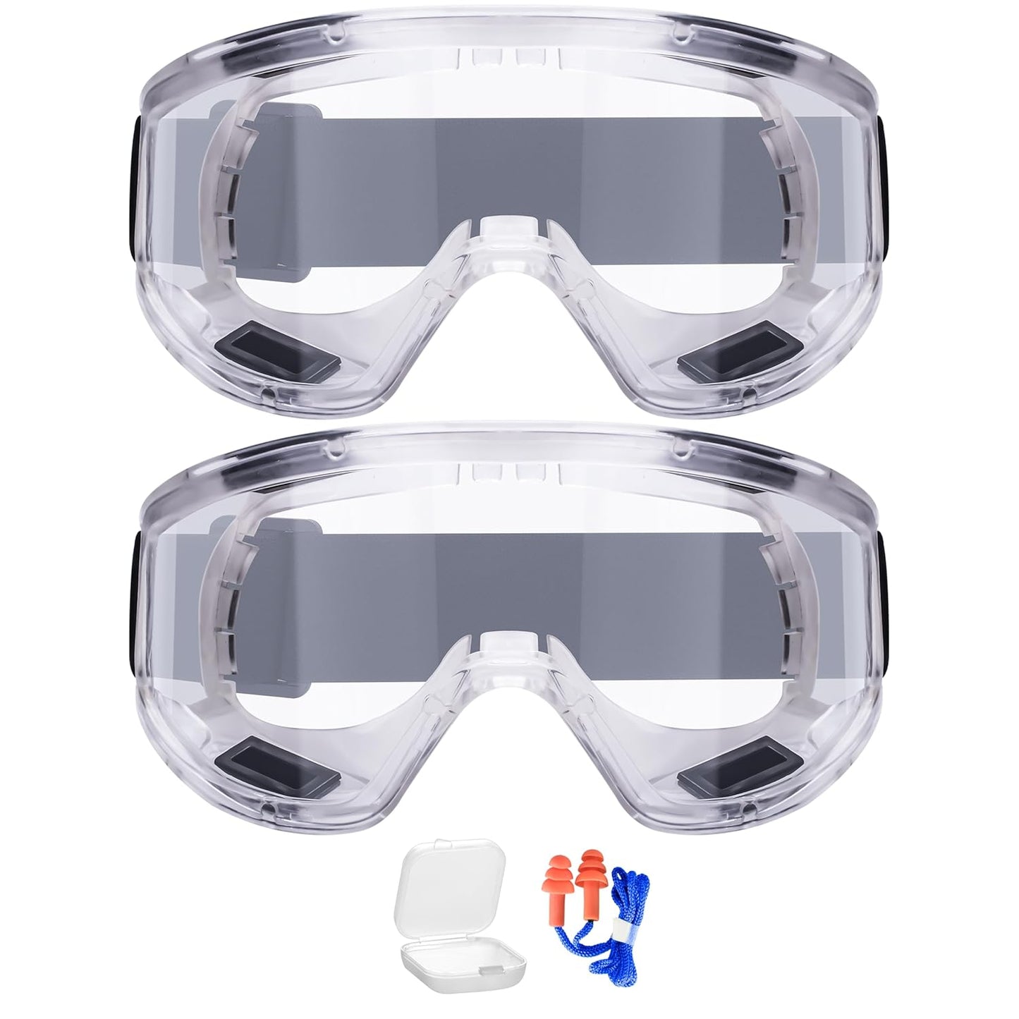 AirGearPro Vision-1000 Anti-Fog Safety Goggles | Impact Resistant Protective Goggles | ANSI Z87.1 Work Goggles for Painting, Sanding, Dust, Woodworking, Construction, Chemistry, Laboratory (2 Pack)