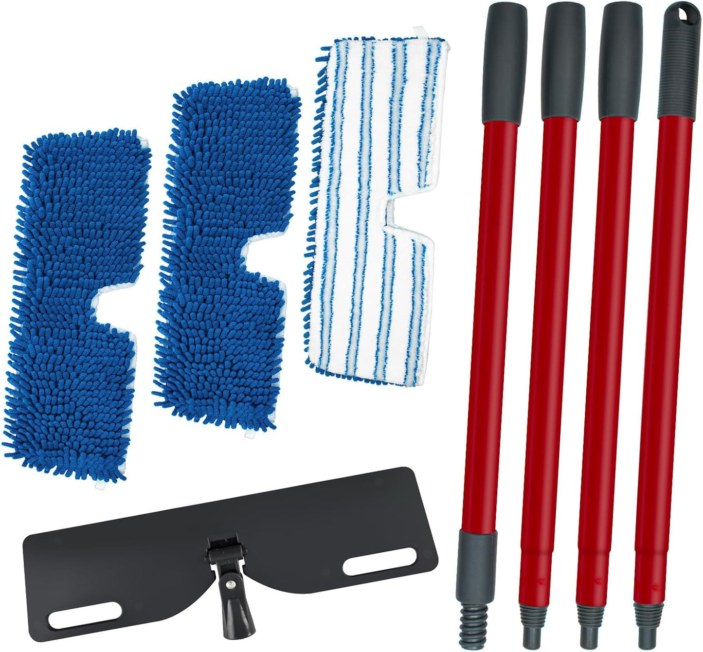 Microfiber Mops for Floor Cleaning, Flat Mop with 3 Reusable Pads and Extendable 58" Long Handle for O Cedar Dual-Action Microfiber Flip Mop , Dust Mop for Hardwood Floors, Wet & Dry Use