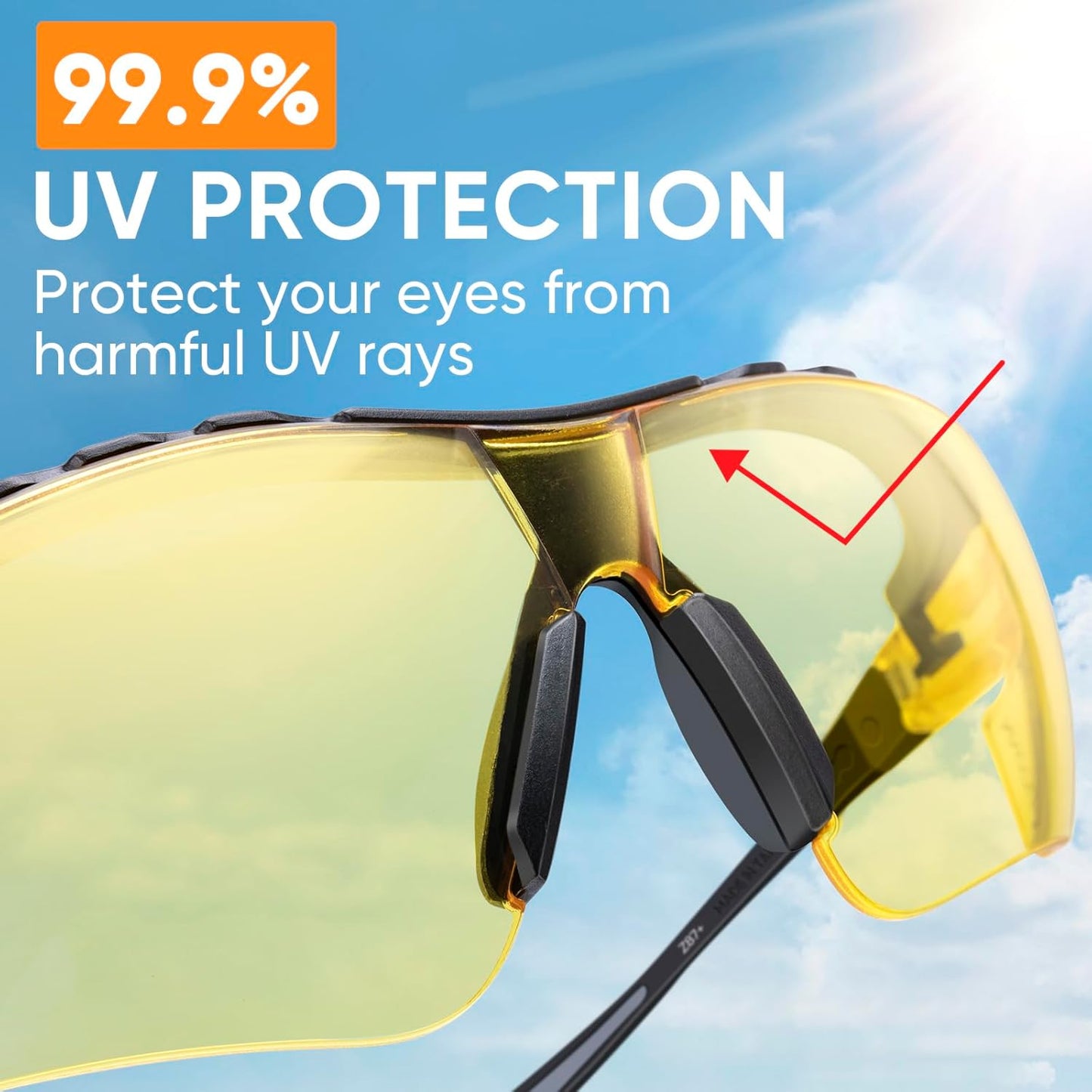 TICONN Anti-Fog Safety Glasses for Men and Women, ANSI Z87.1 Scratch Proof Eye Goggles with Adjustable Arms and UV Protection