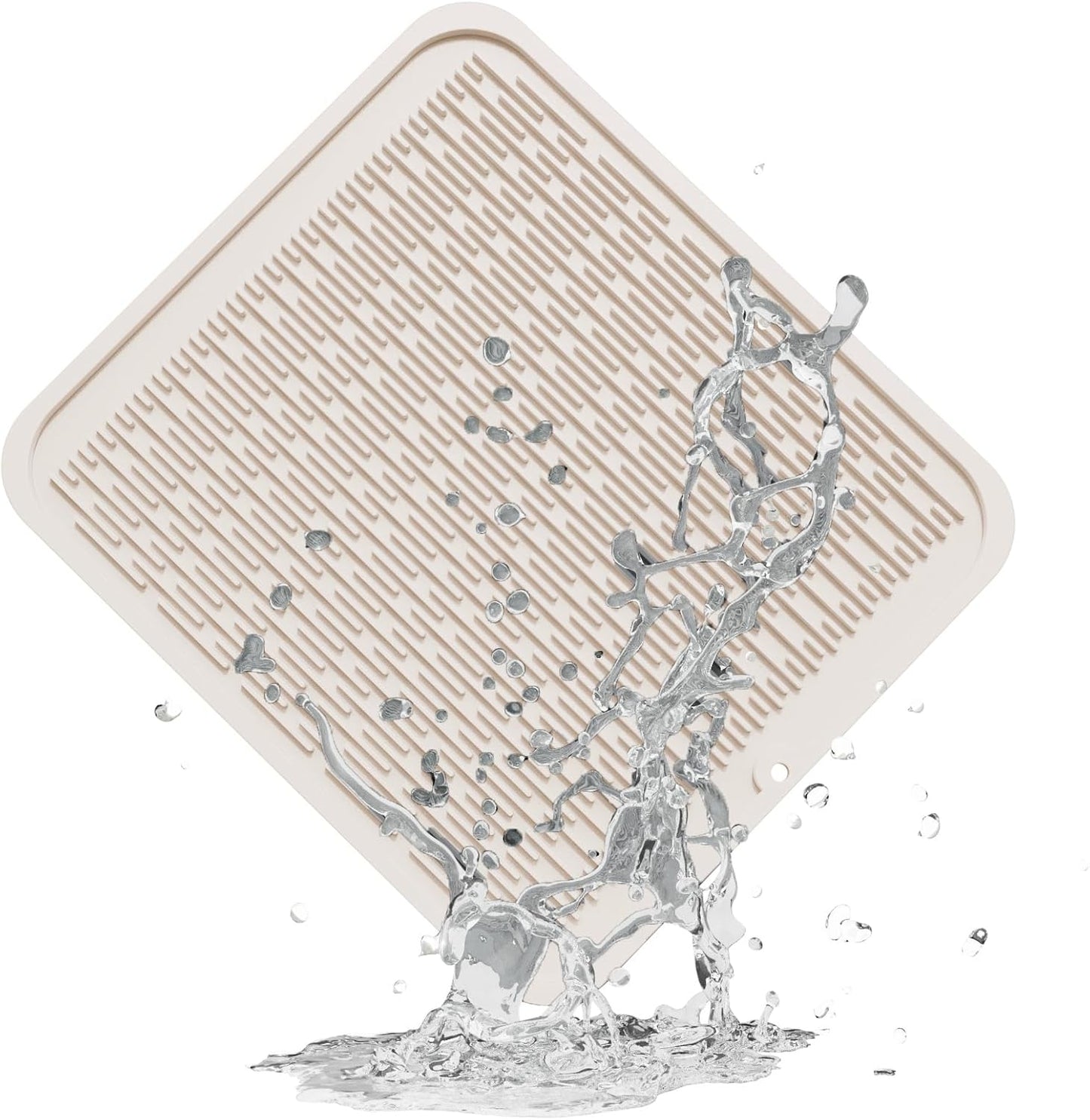 ZLR Silicone Dish Drying Mat for Kitchen Counter, Eco-Friendly Fast Dry Dish Mat, Easy Clean Multi Usage Drying Matt, Heat Resistant Trivet, 16" x 18" XL, Cassava White