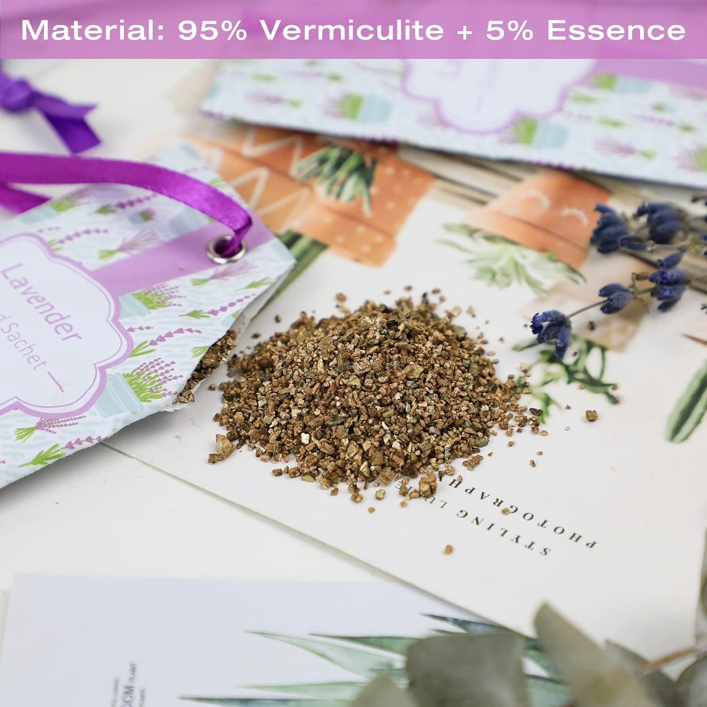 SCENTORINI Lavender Sachets for Drawers and Closets, Long-Lasting Sachets Bags, Pack of 14, Home Fragrance Sachet for Wardrobe, Closet, Drawer