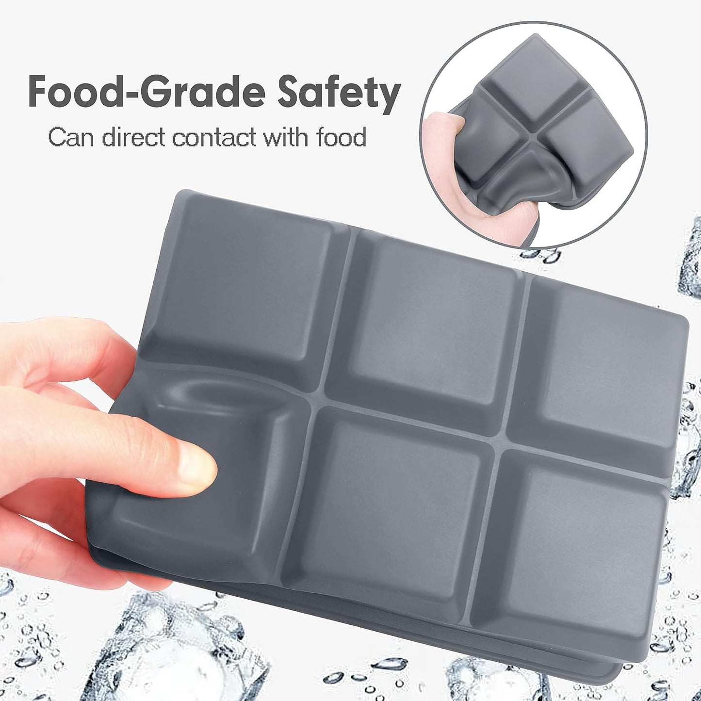 Silicone Ice Cube Trays 3 Pack - Large Size Silicone Ice Cube Molds with Leak Proof Removable Lid Square Ice Cube Tray And BPA Free for Cocktail,Whiskey, Stackable Flexible Ice