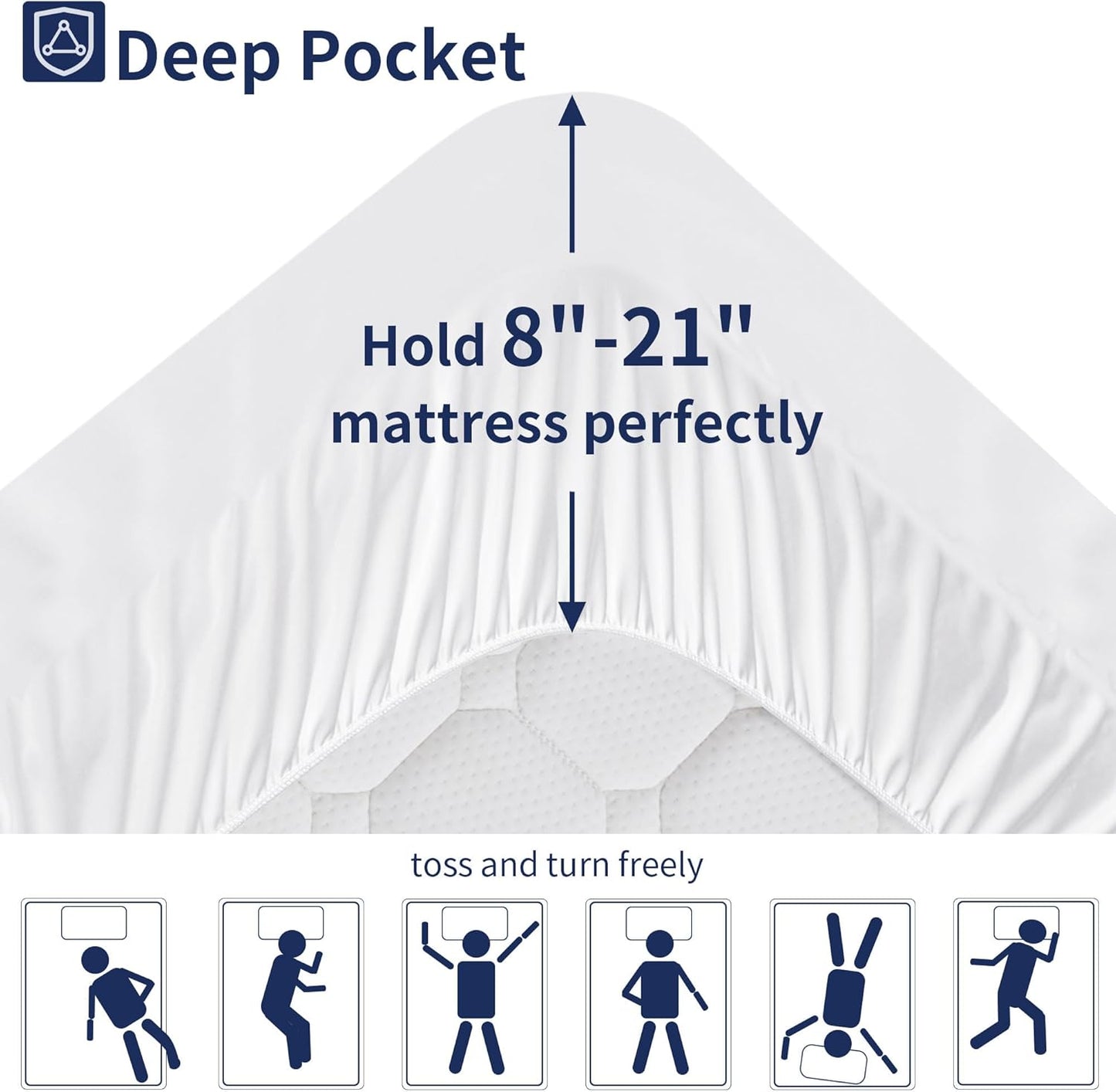 Mattress Topper California King Mattress Pad Cover Mattress Protector with 8-21 Inch Deep Pocket Overfilled Down Alternative Filling