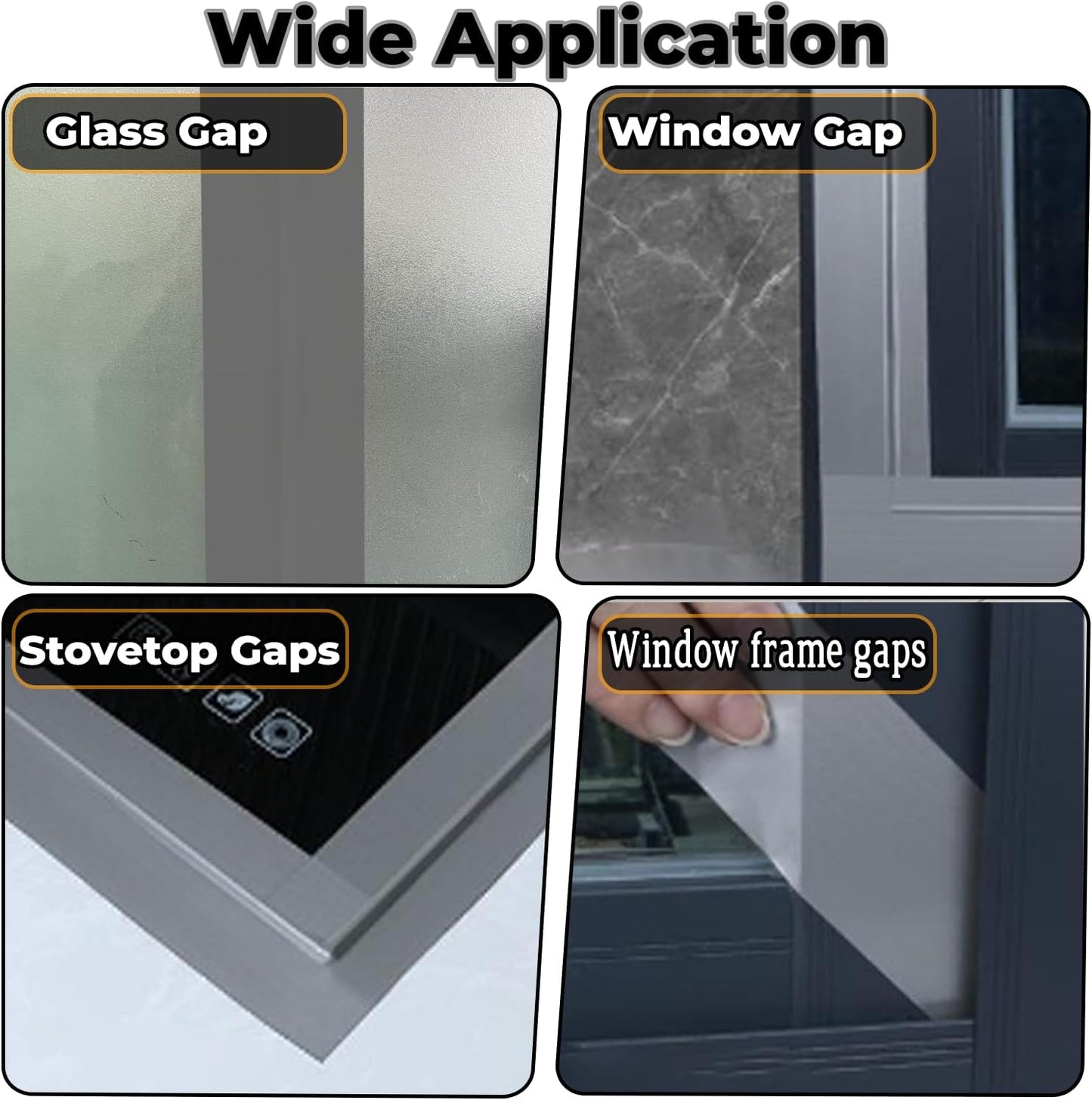 Window Insulation for Winter Weather Sealing Tape 2 Inch x 50 Yards Weather Stripping Residue Free Draft Isolation Sealing Film Tape for Shower Glass Gaps and Doors Windows Gray