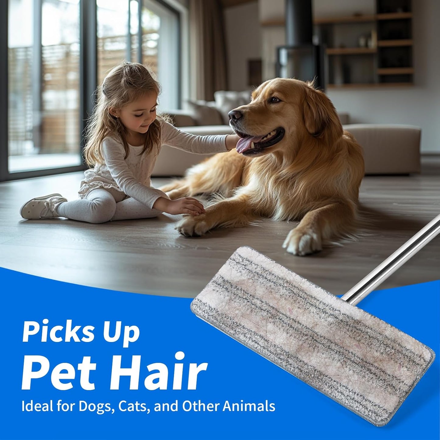 Oshang Flat Mop Head Refill, 13" X 4.9" Flat Mop Pads, Microfiber Mop Pads Flat Mop Replacement Heads (White and Grey)