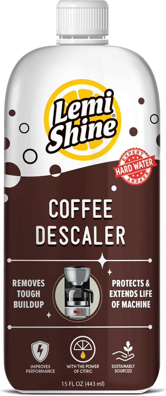 Lemi Shine Coffee Descaler - Food-Grade Citric Acid Coffee Maker Cleaner for Nespresso, Keurig, and More - 15 oz