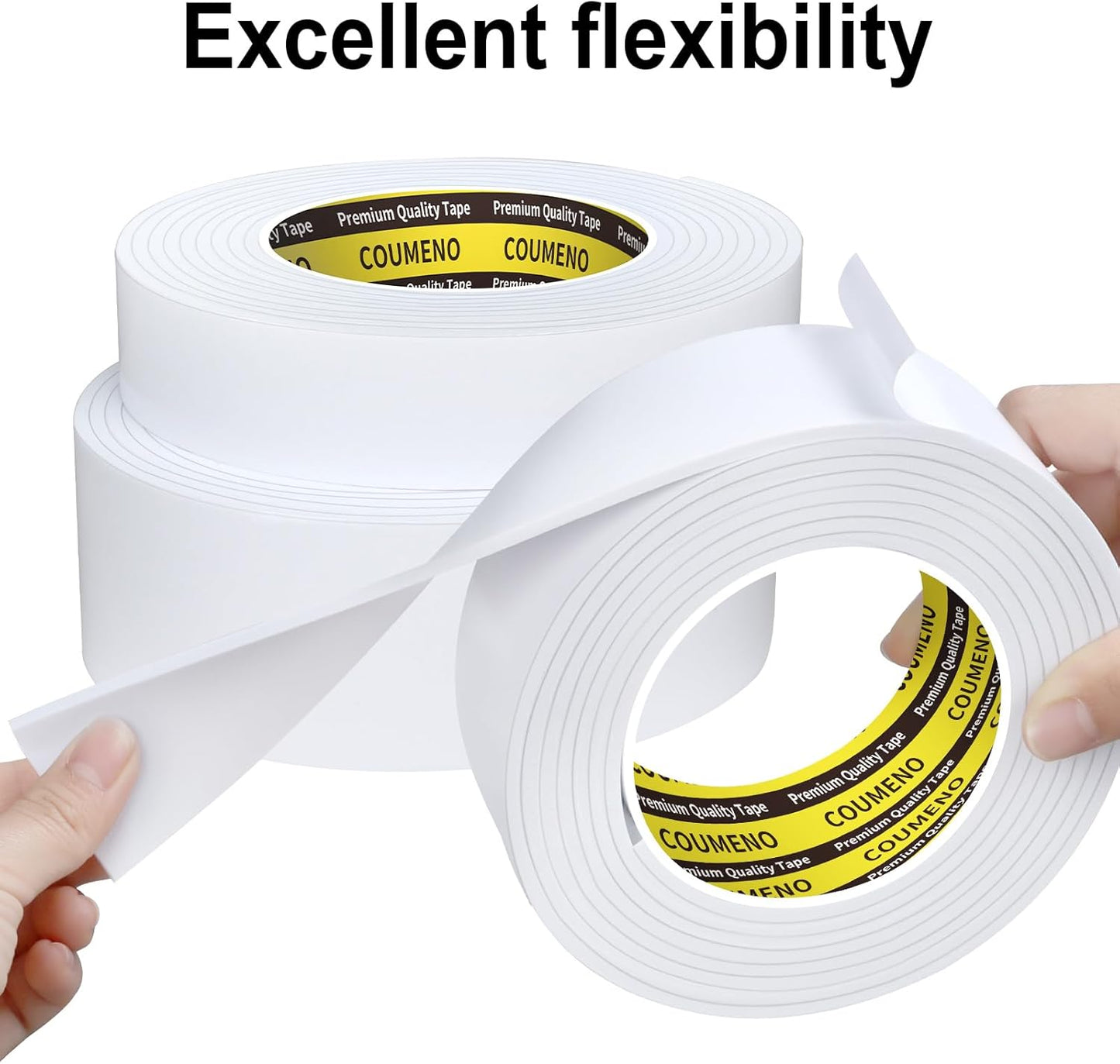 Foam Tape Single-Sided Sealing Strip 1.77inX16.4FT Sponge Tape Window Weather-Resistant, Self-Adhesive Insulating Sealing Tape (White)