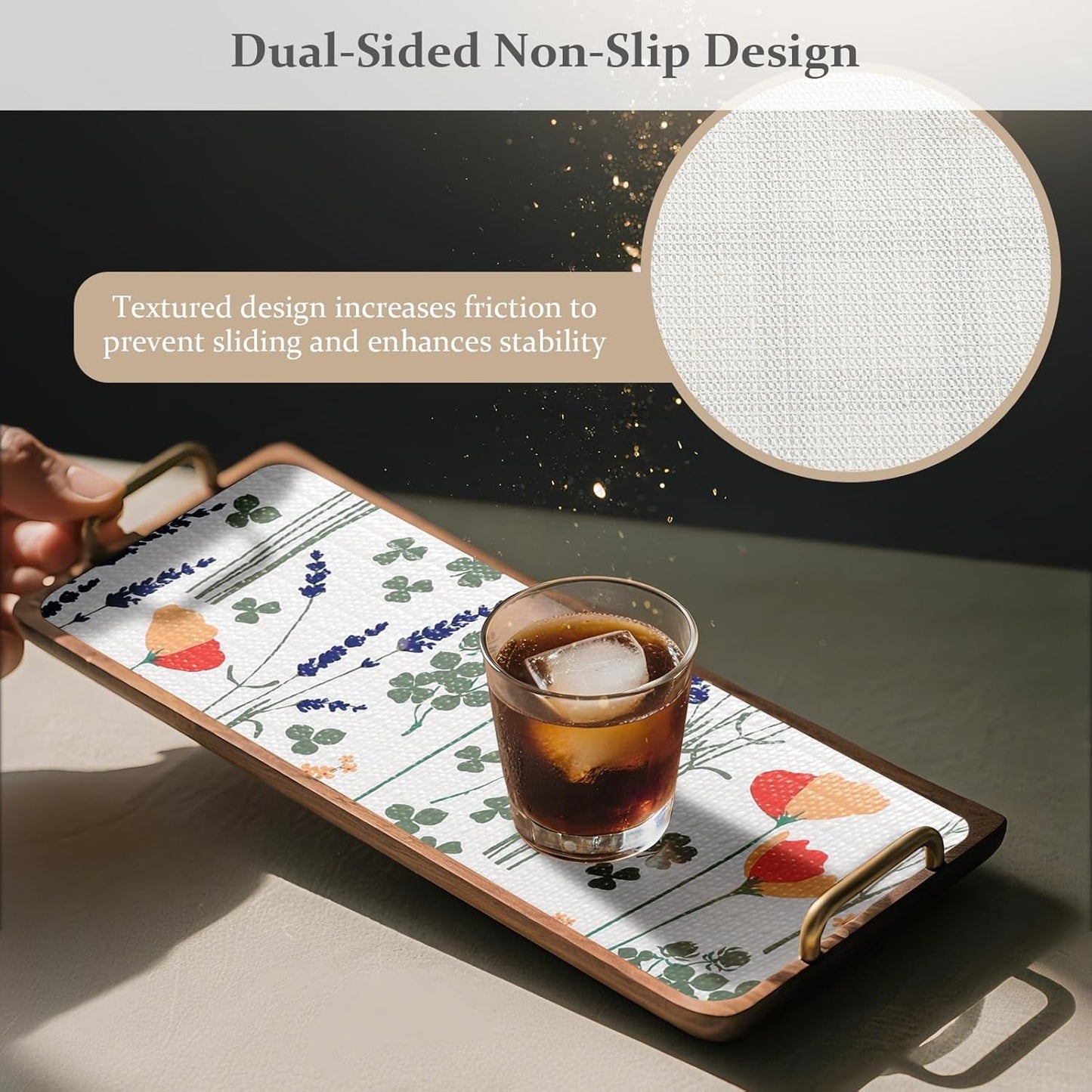 FINNEZ Shelf and Drawer Liner 12in x 10FT with Cutting Tool, Non Slip Non Adhesive Drawer Liners for Kitchen Cabinets, Waterproof Floral Cabinet Liner for Shelves, Refrigerator