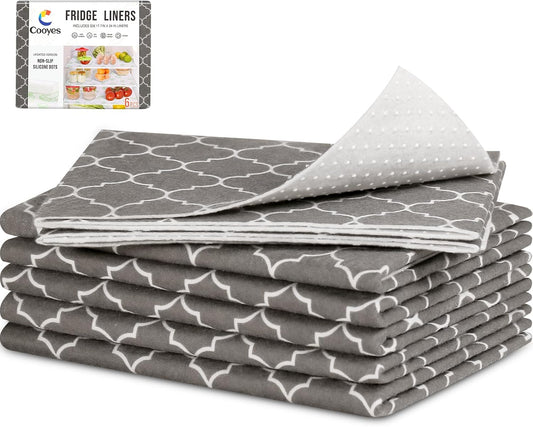 Cooyes Fridge Liners for Refrigerator, Drawer & Shelf Liners for Kitchen Cabinets Non-Adhesive, Breathable Cloth Material, Non-Slip, BPAfree, Machine Washable, Keep Produce Fresh Longer