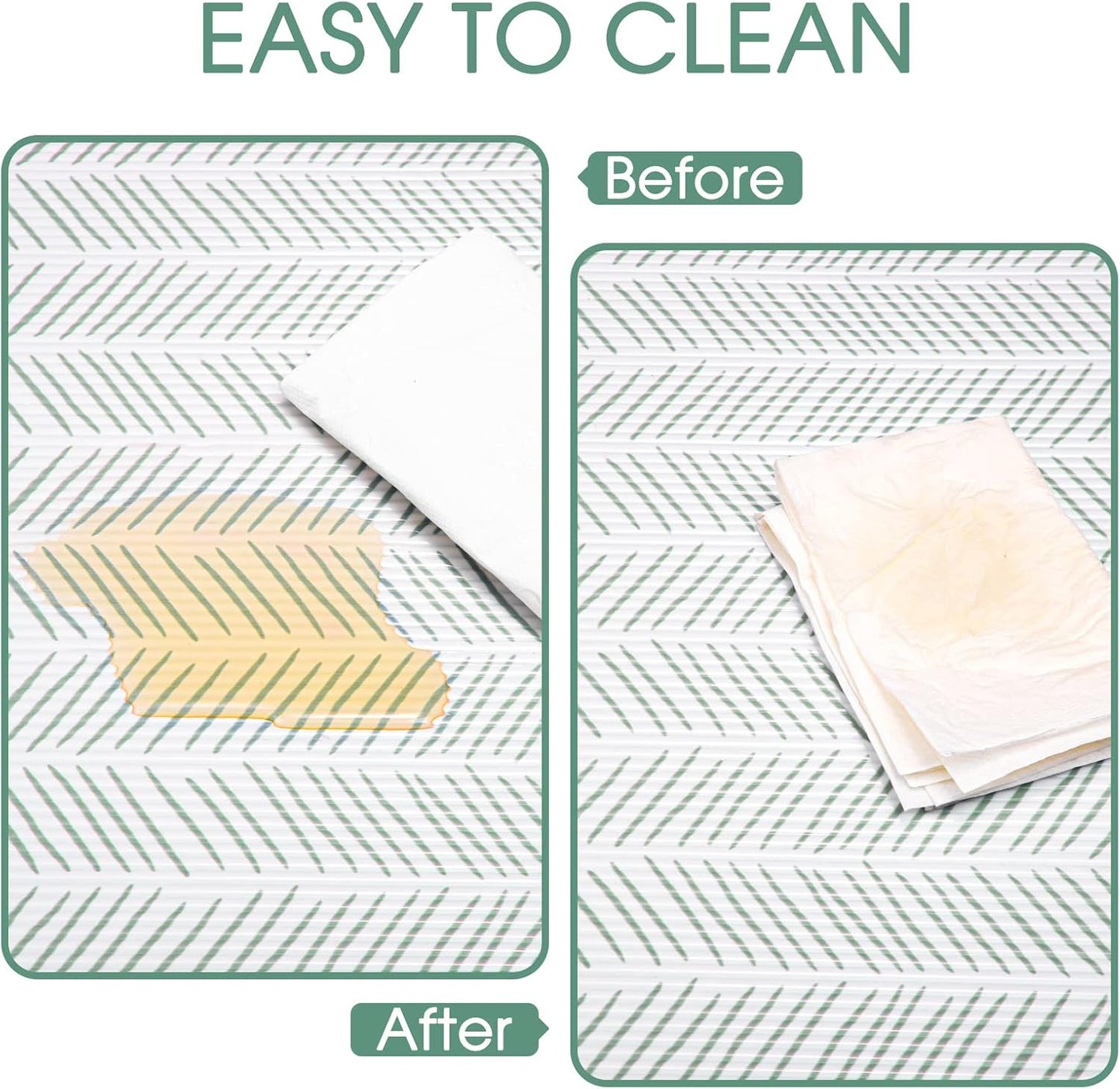 Glotoch Premium Non Slip Shelf Liner, Non-Adhesive Drawer Liner, Waterproof Shelf Liners for Kitchen Cabinets, Drawer, Fridge, Wire Shelving, Pantry-17.5" X30FT, Heavy Duty, White Herringbone