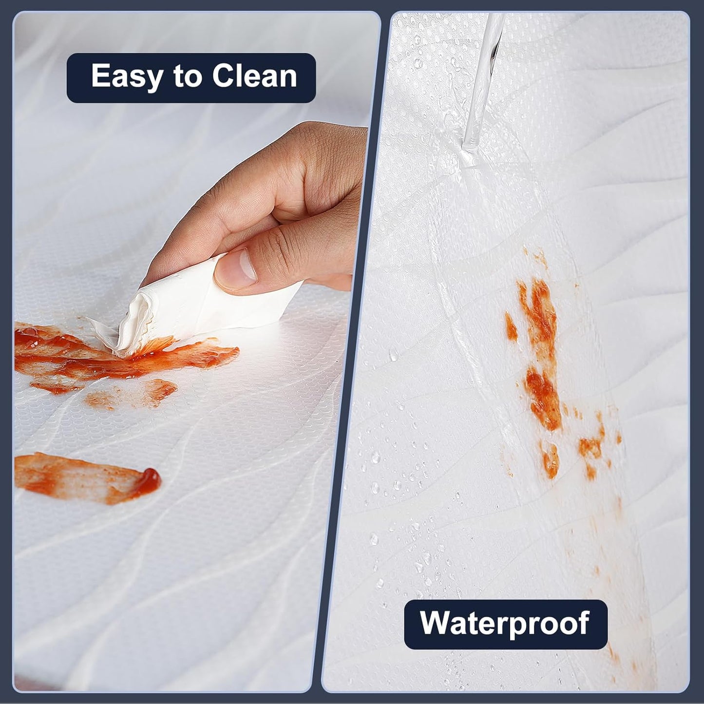 Shelf Liner, Waterproof Refragerator Liner, Drawer Liners for Kitchen Cabinet, Bathroom Sink Mat No Slip Cupboard Mats Non Adhesive Fridge Liner EVA Place Mats Roll - Clear Wave 17.5"×197"