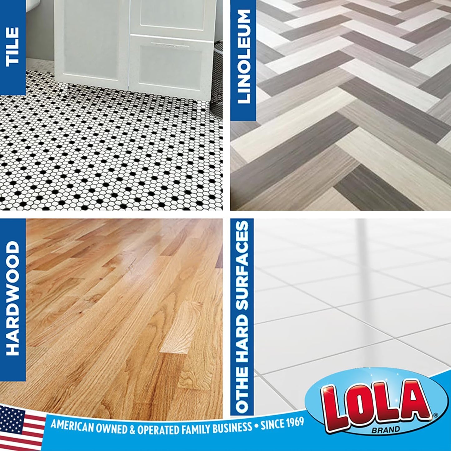 LOLA Squeeze Sponge Mop w/ Poly Foam & a Natural Cellulose Layer, Absorbs and Wicks Moisture, Hard Surface Cleaner, Refillable, 9” Wide Head