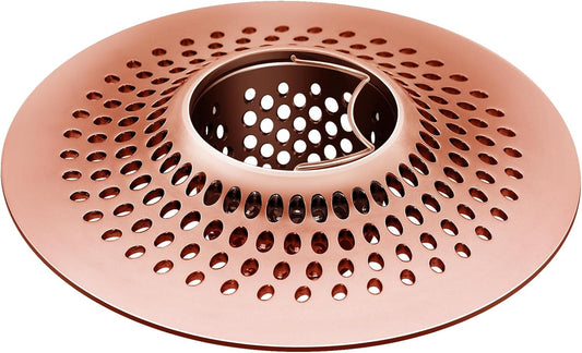 LEKEYE Shower Drain Hair Catcher/Bathroom Drain Cover/Bathtub Drain Strainer/Shower Stall Drain Protector(Red Copper)