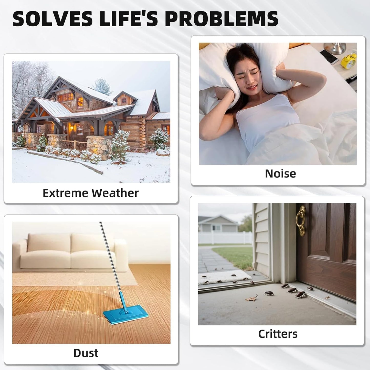 V-Shaped Weather Stripping Door Seal, 33FT Draft Stopper for Doors/Windows, Gaps, Dustproof, Soundproof & Thermal Insulating, Noise-Reducing, Light-Blocking Door Gap Filler