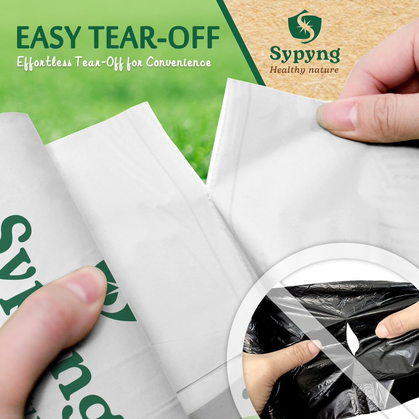 Compostable Kitchen Waste Trash Bags 1.6-2 Gallon (100 Pack) Heavy Duty 100% Biodegradable White Compost Bags for Countertop Bin, ASTM D6400, BPI & OK Compost HOME Certified, Eco-Friendly & Recyclable