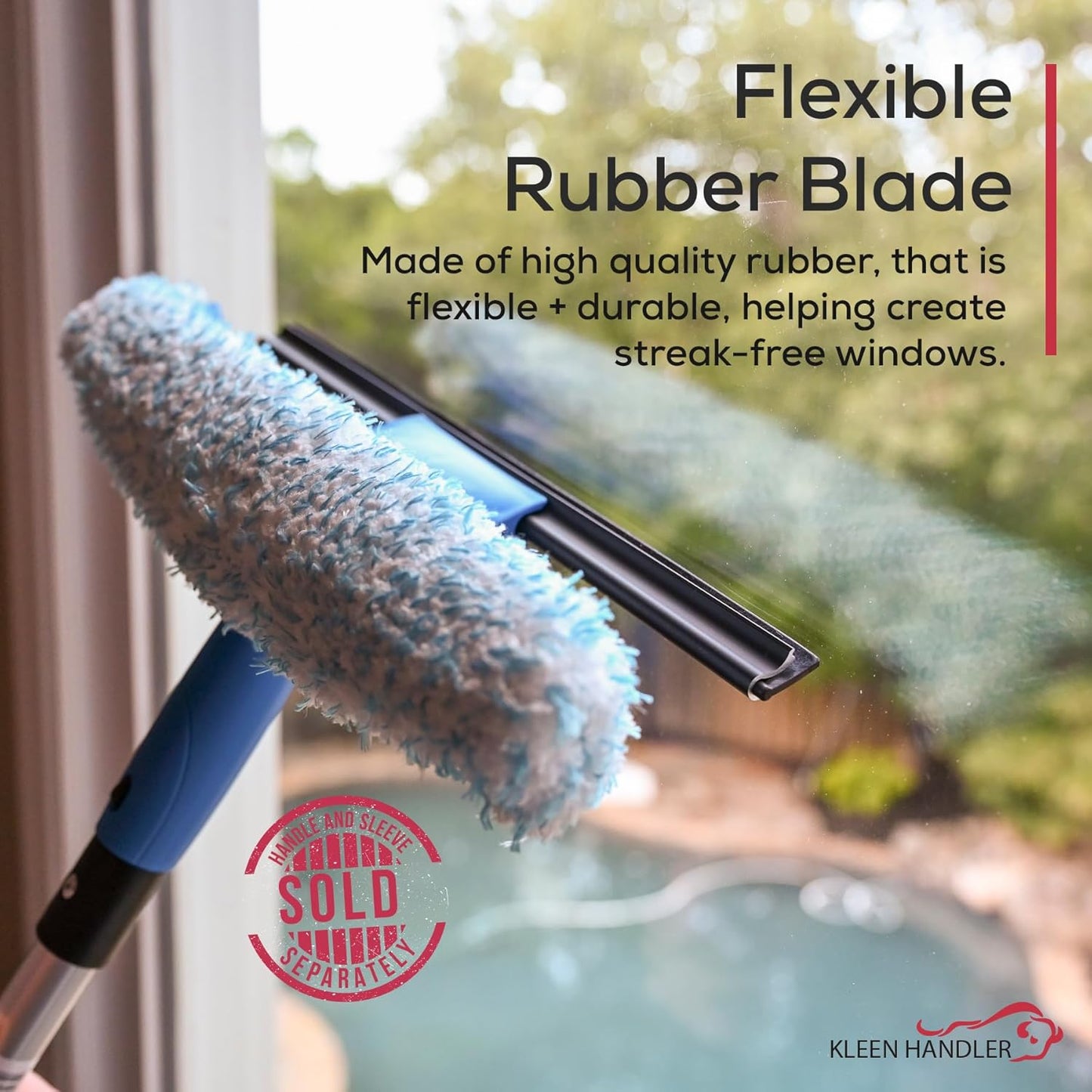 Kleen Handler 14” Window Washing Squeegee Blades, Pack of 10, Replacement Blades for Squeegee Cleaning Tool