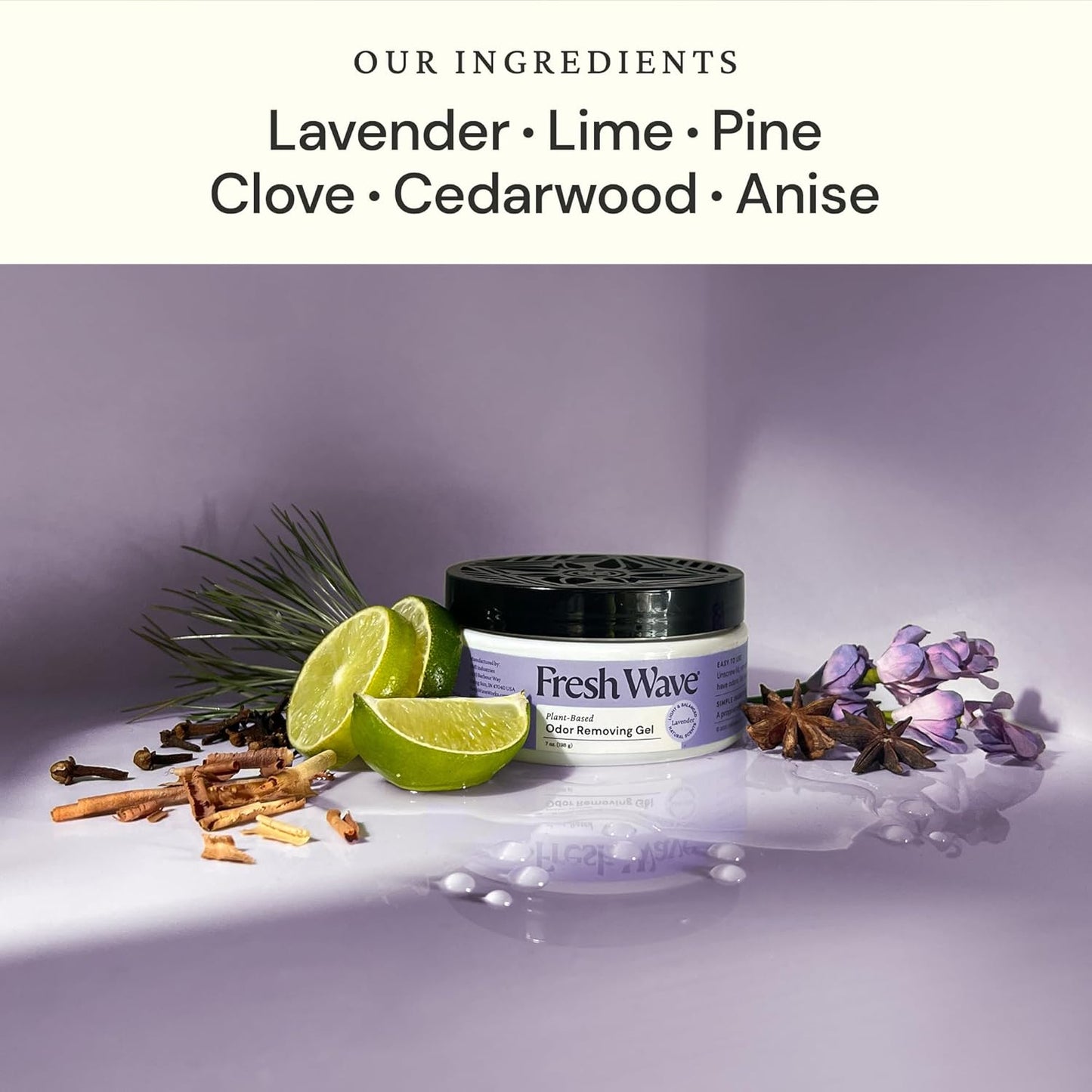 Fresh Wave Lavender Odor Removing Gel, 15 oz. & 7 oz.| Safer Odor Absorbers for Home | Natural Plant-Based Odor Eliminator | Every 7 oz. lasts 30-60 Days | For Cooking, Smoke, Trash & Pets