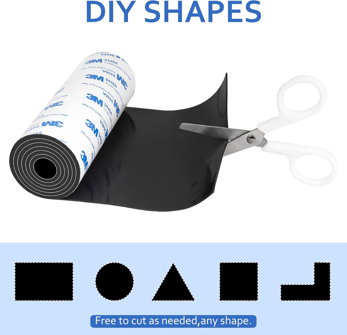 Non Slip Furniture Pads, 5" x 40" Rubber Furniture Pads Anti Skid Pads Non Slip Self Adhesive Cuttable Rubber Tape Strip Roll for Protecting Hardwood Floors Chair Wall Protector - 2 Pack, Black