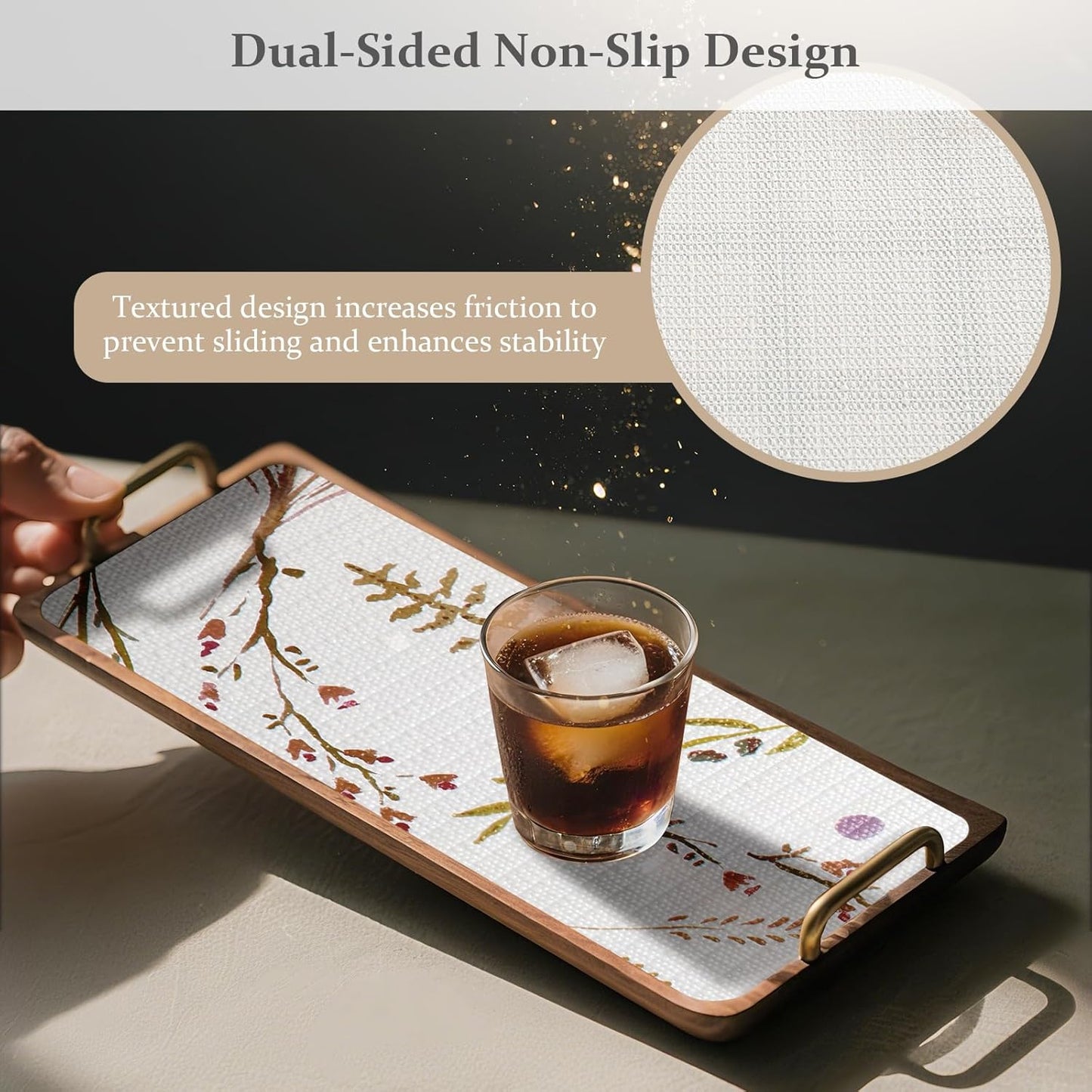 FINNEZ Shelf and Drawer Liner 12in x 30FT with Cutting Tool, Non Slip Non Adhesive Drawer Liners for Kitchen Cabinets, Waterproof Floral Cabinet Liner for Shelves, Refrigerator