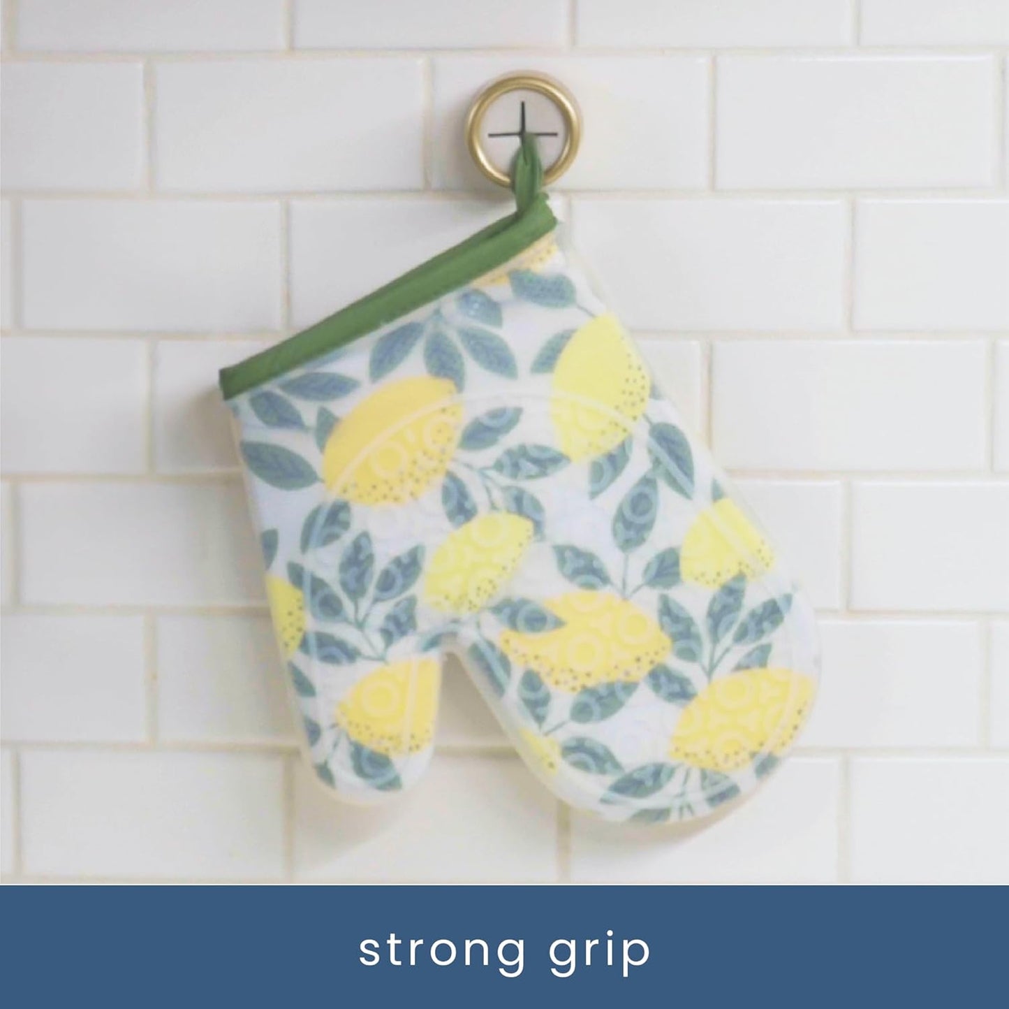 S&T INC. Round Adhesive Push Towel Hooks for Kitchen, Hand and Dish Towels, Brushed Gold, 4 Pack