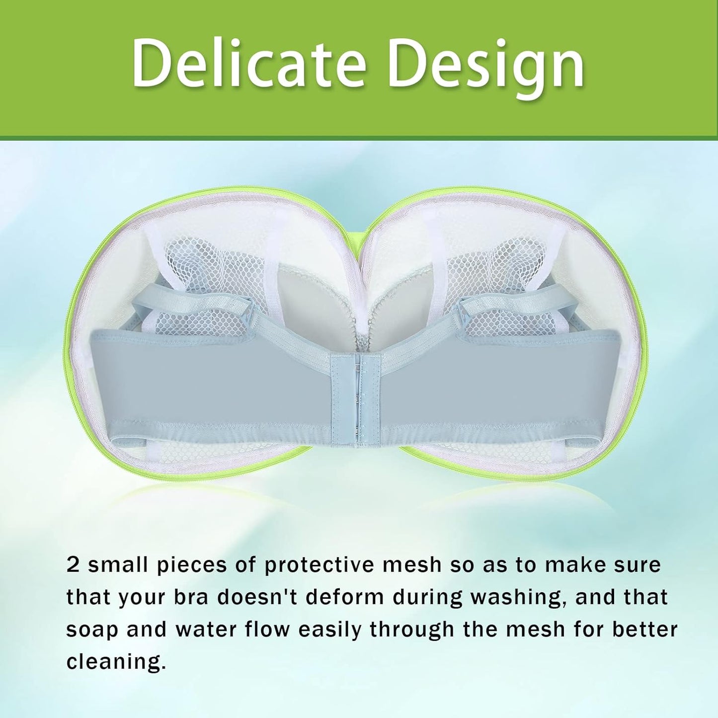 Shappy 6 Pieces Bra Washing Bag for Laundry Mesh Wash Lingerie Underwear Brassiere Washing Bags with Zipper for Women Laundry Storage(7.87 Inch,Green)