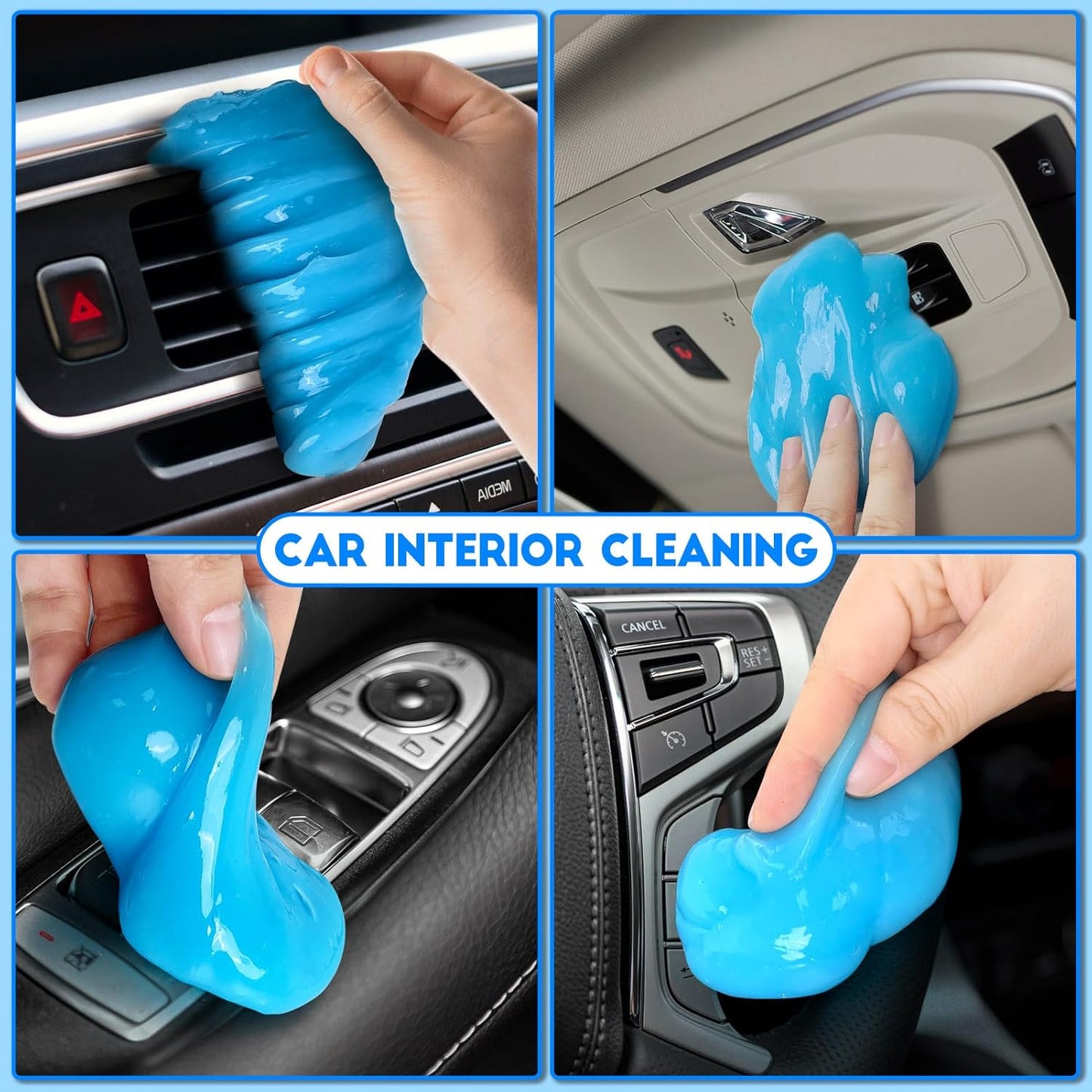 Car Cleaning Gel, 2 Pack Car Cleaning Putty, Universal Auto Deatiling Tools, Reusable Interior Cleaner for Car Keyboard Air Vent, Car Slime Cleaner Dust Cleaning Gel