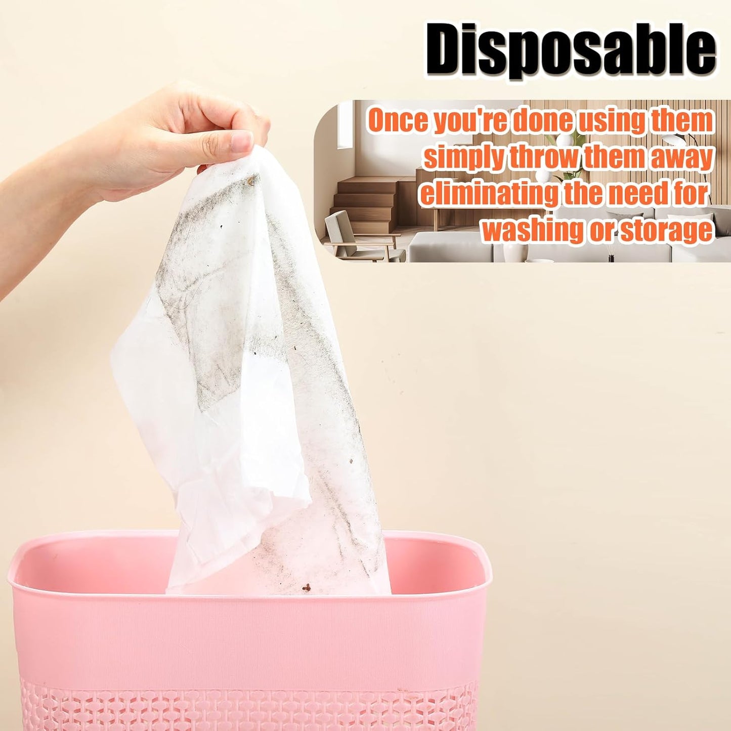 300 Counts Sweeper Wet Mopping Cloths 17.7 x 11.8'' X Large Wet Mop Pads Refills XL Disposable Floor Wipes Duster for Sweeping Scrubbing Cleaning Dry Wood Hardwood Tile