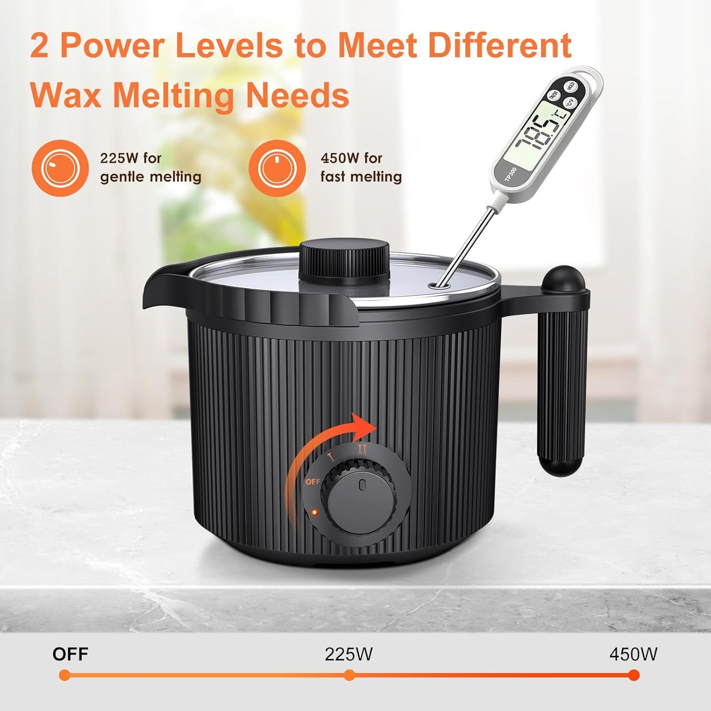 venpow Candle Wax Melter with Pour Spout, Candle Making Kit for Adult Beginners, for Candle Making, Set Includes Wax Melting Pot, Stirring Spoon, Thermometer, Wick, Wick Sticker and Centering Device