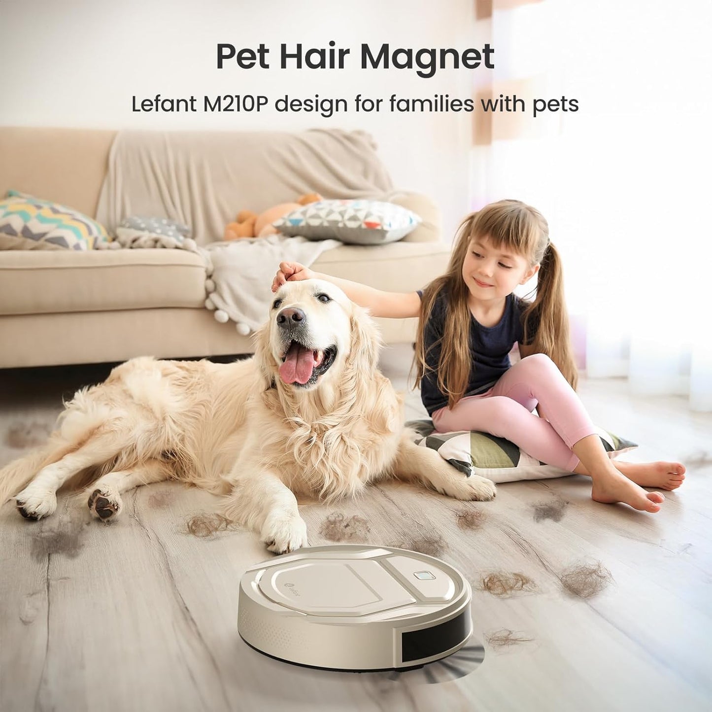 Lefant M210 Pro Robot Vacuum Cleaner,Easy to Use,120 Mins Runtime,6 Cleaning Modes,APP/Voice/WiFi/Alexa Control,Multi-Surface Cleaning