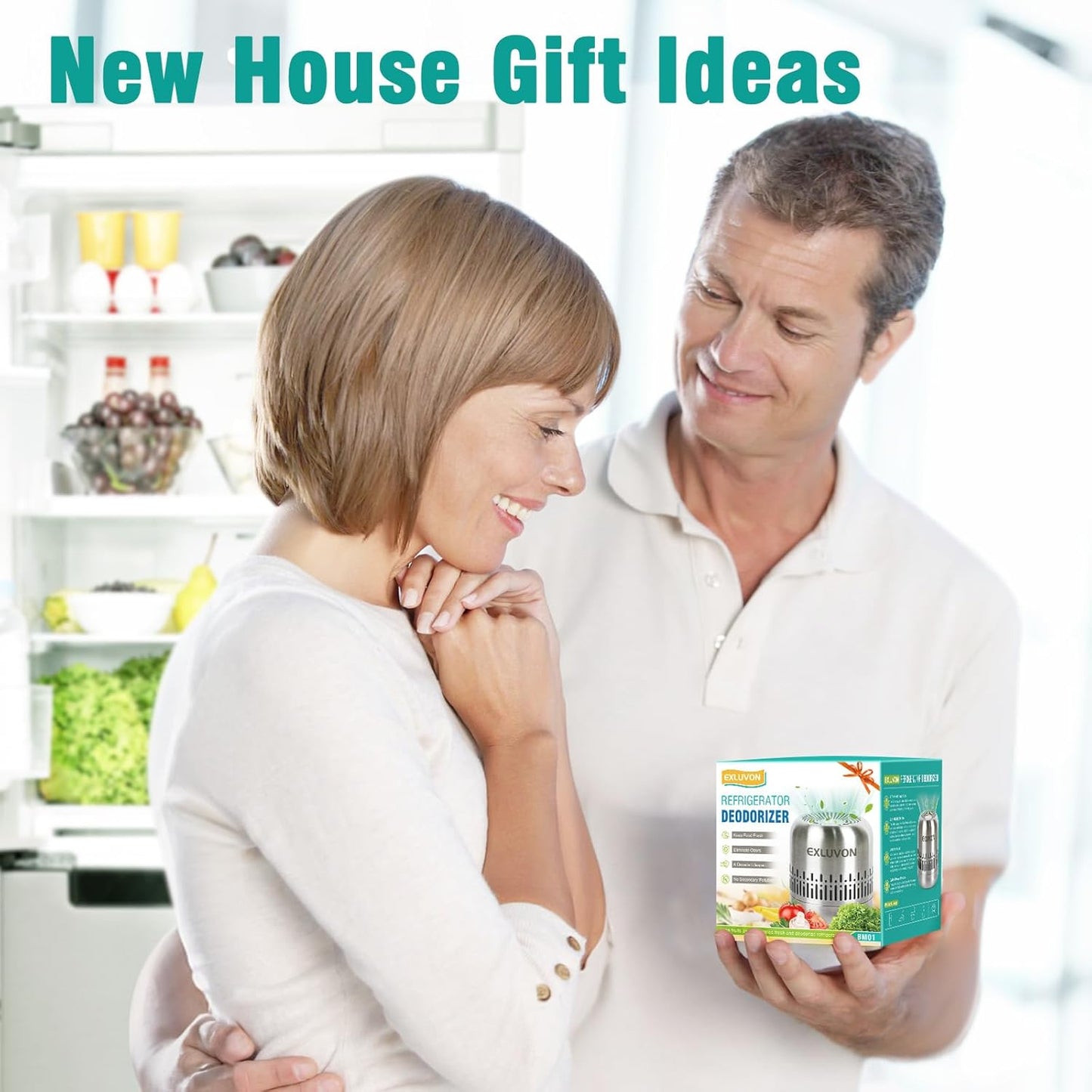 Refrigerator Deodorizer,Lasts for 10 Years Fridge Deodorizer Kitchen Gadgets Charcoal Air Purifier Odor Eliminator for Fridge & Freezer, Room,RV and New Home,More Effective Than Baking Soda