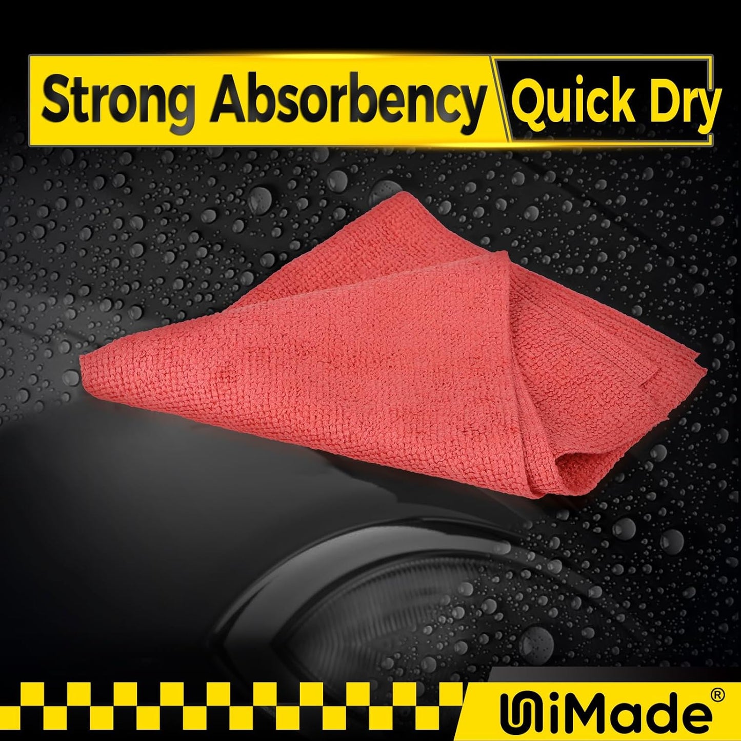 Shop Towels, 24 Pack Commercial Grade Shops Rags Microfiber Towel for Cars Cleaning Rags Bulk Clean Cloth for Automotive Bar Mechanic Restaurant Garage Housekeeping, 11.5"x 11.5", Red