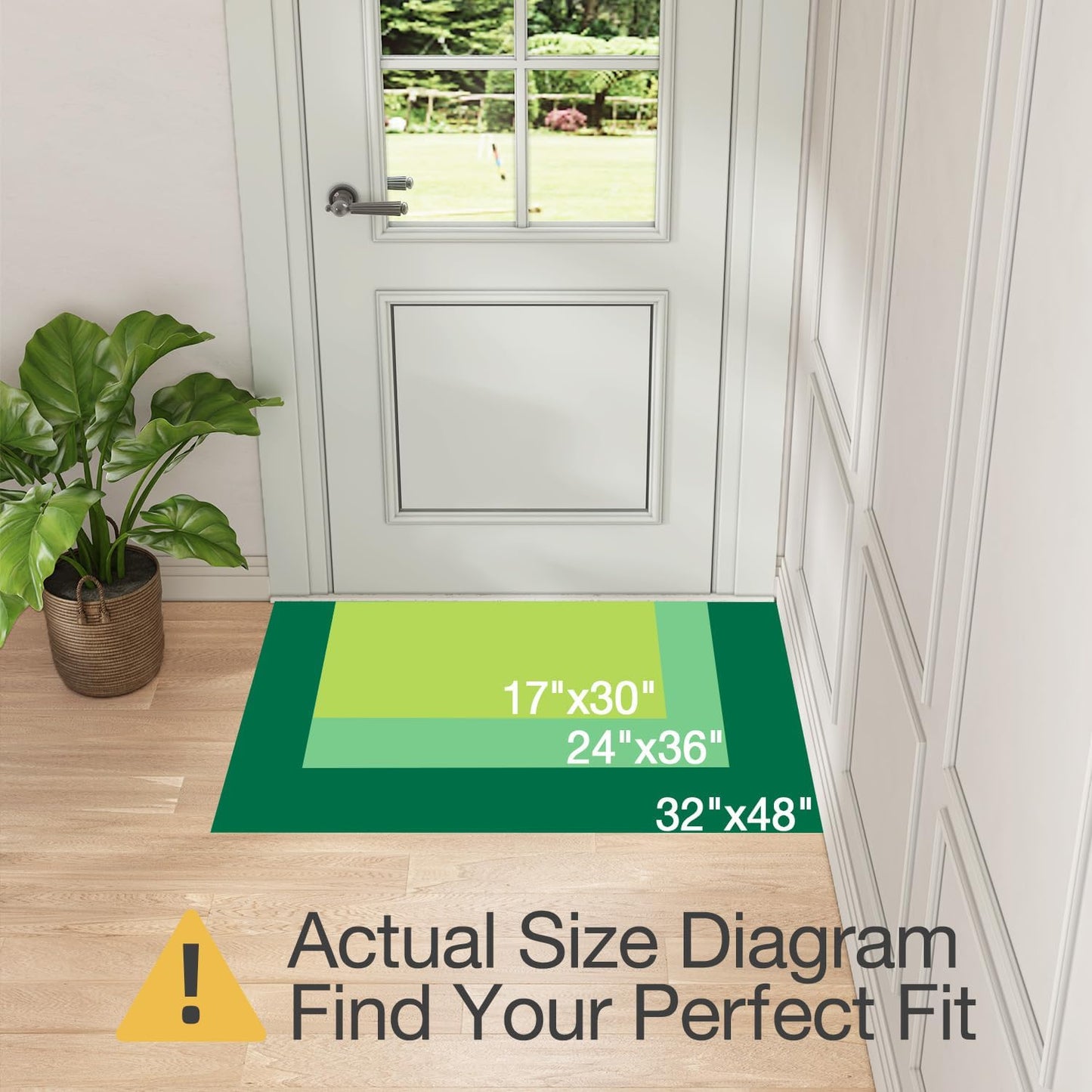 LUMI Indoor Door Mat 32"x47", Ultra Thin Low Profile Non-Slip Doormat for Home Entrance, Absorbent & Stain-Resistant Welcome Mats, Washable Entryway Mat for Front Door, Patio, Porch, Khaki