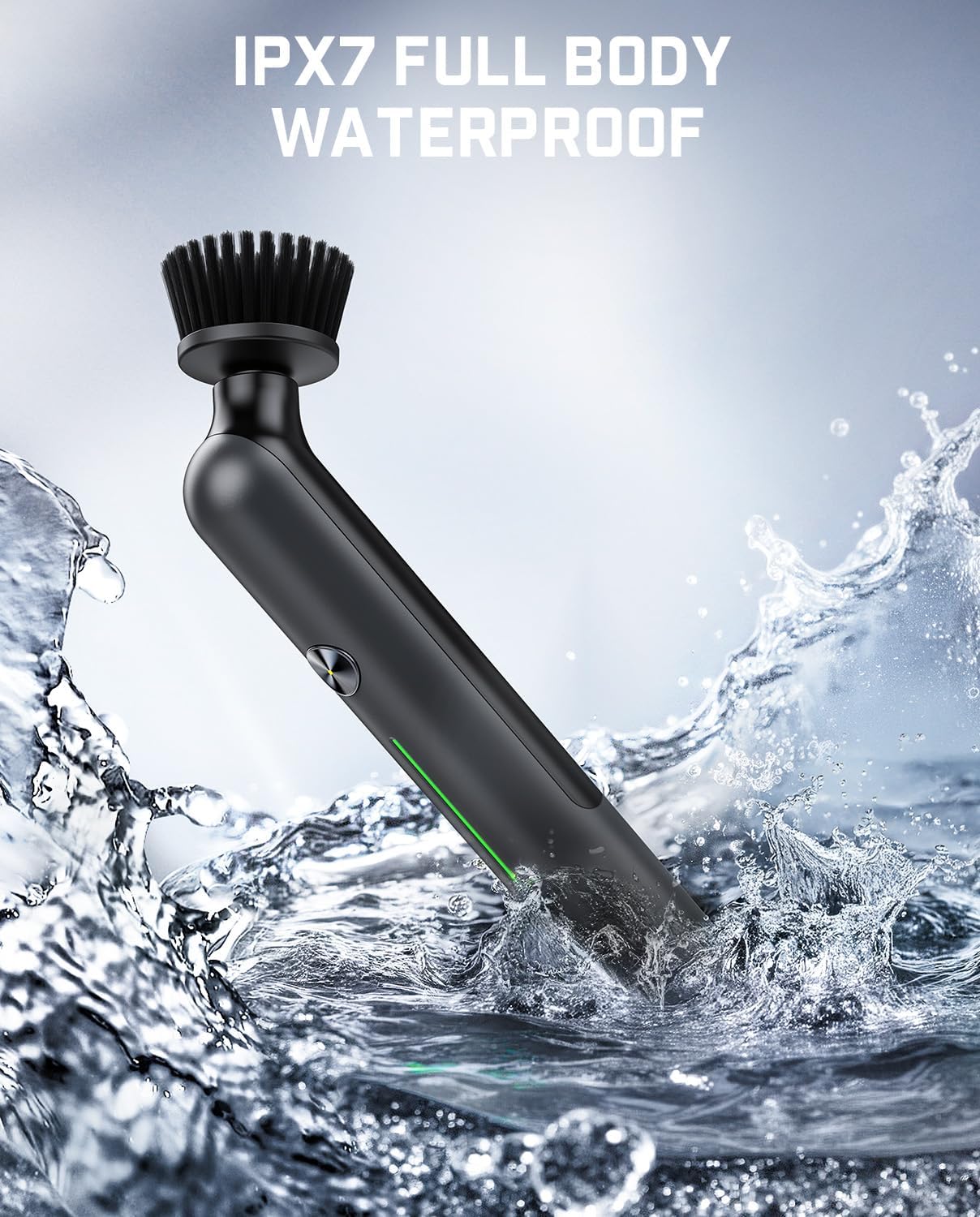 Fanttik G9 Nano Cordless Spin Scrubber with NeoPulse Motor, IPX7 Waterproof Grout Brush, 8 Replaceable Heads & LED Display for Cleaning Bathroom, Tile, Corners - Black