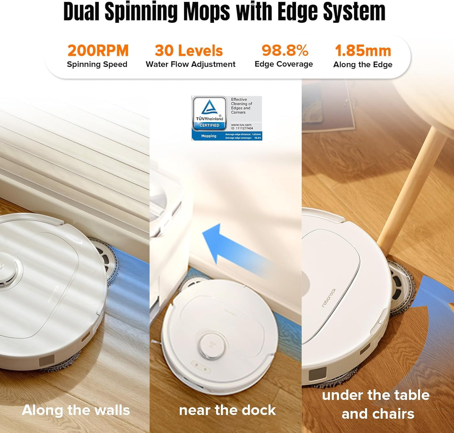 roborock Qrevo MaxV Robot Vacuum and Mop, FlexiArm Design, Hot Water Re-Wash & Re-Mop, Auto-Drying, Self-Emptying, 7000Pa Suction, Built-in Voice Assistant, Smart Obstacle Avoidance(Refurbished)