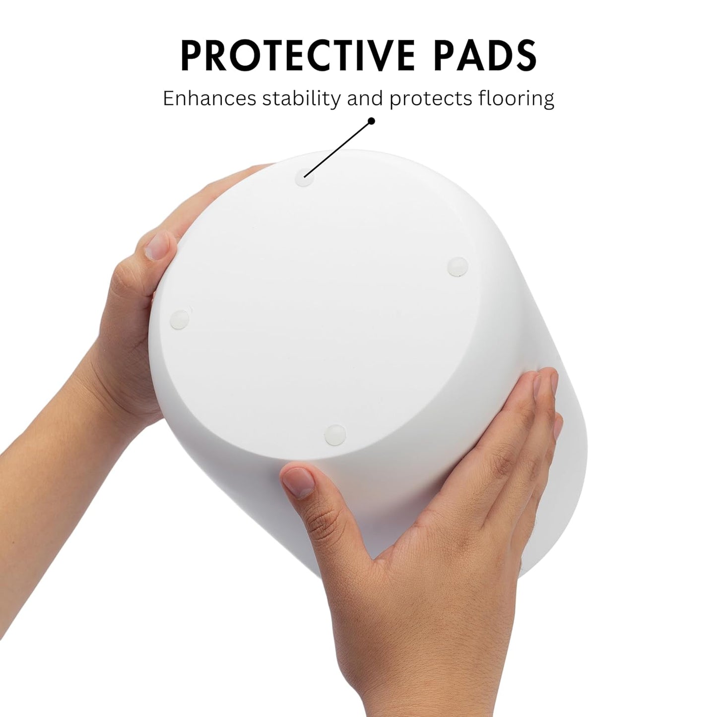 Matte White Round Compact Trash Can Mini, 2 Gallons / 7.5L Garbage Bin, Tiny Wastebasket for Bathrooms, Office, Under Desk, Bedroom, Laundry Room, Kitchen, Kids Room, and Dorm