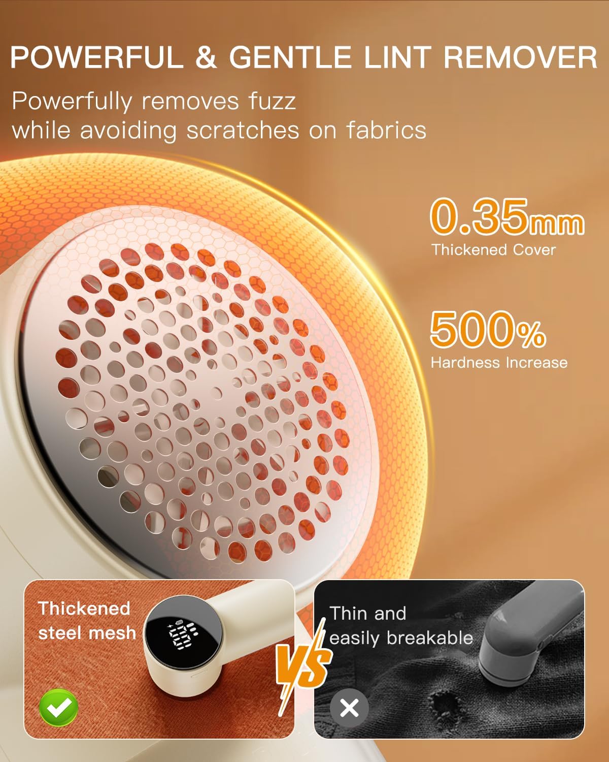 Electric Lint Remover and Fabric Shaver, Rechargeable Clothes Shaver for Sweater Furniture Couch, 3-Speed Pill Remover Defuzzer to Remove Fuzz Pilling from Blanket Jacket