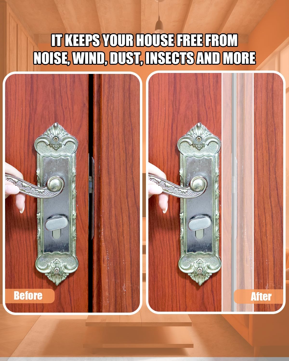 Orghtin T-Shaped Silicone Seal Strip, Clear Sealer Weather Stripping Door Seal Strip, 40Ft x 1.97 in Draft Stopper for Side of Door