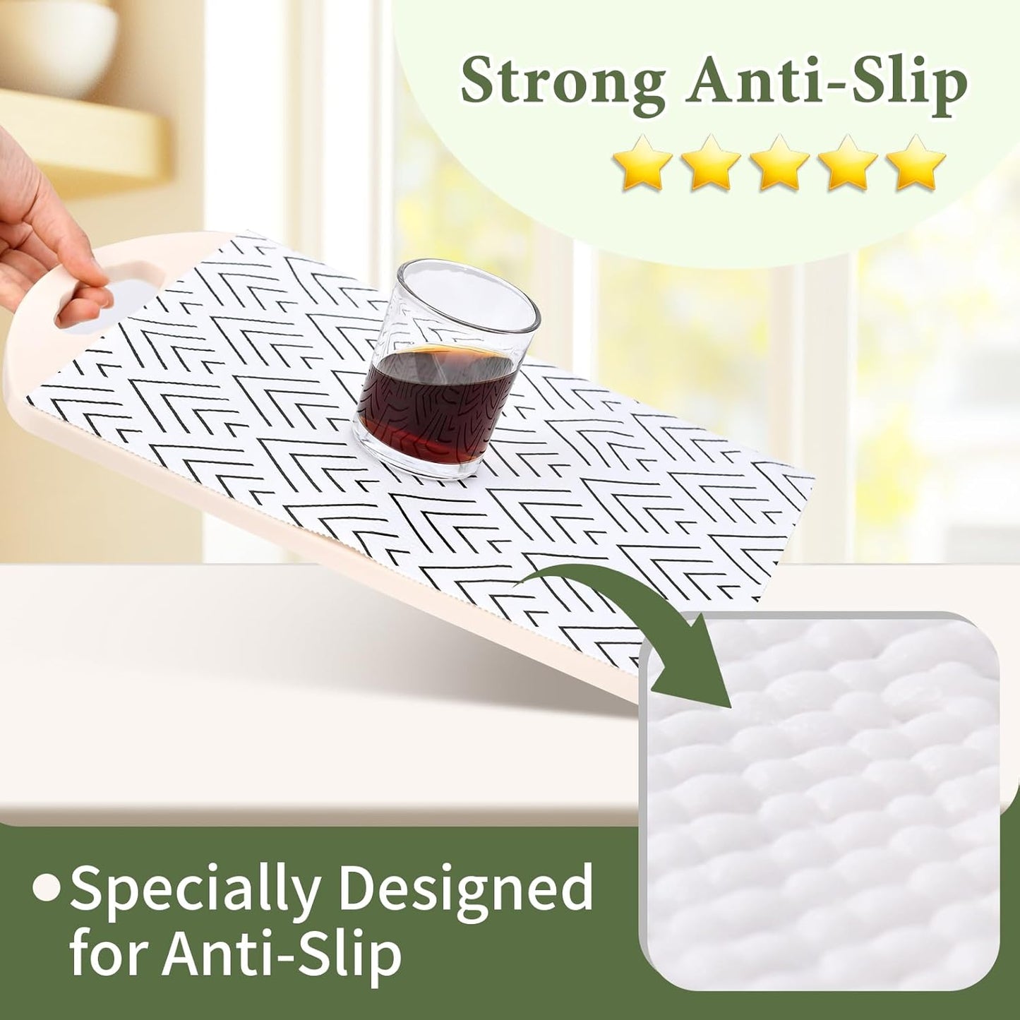 Shelf Liner for Kitchen Cabinets Non Adhesive Drawer Liner Non-Slip Thickened Shelf Liner Paper Strong Easy to Clean for Tool Box Refrigerator with Knife and Tape Measure, Black Arrow,17.3 x 236.2 in