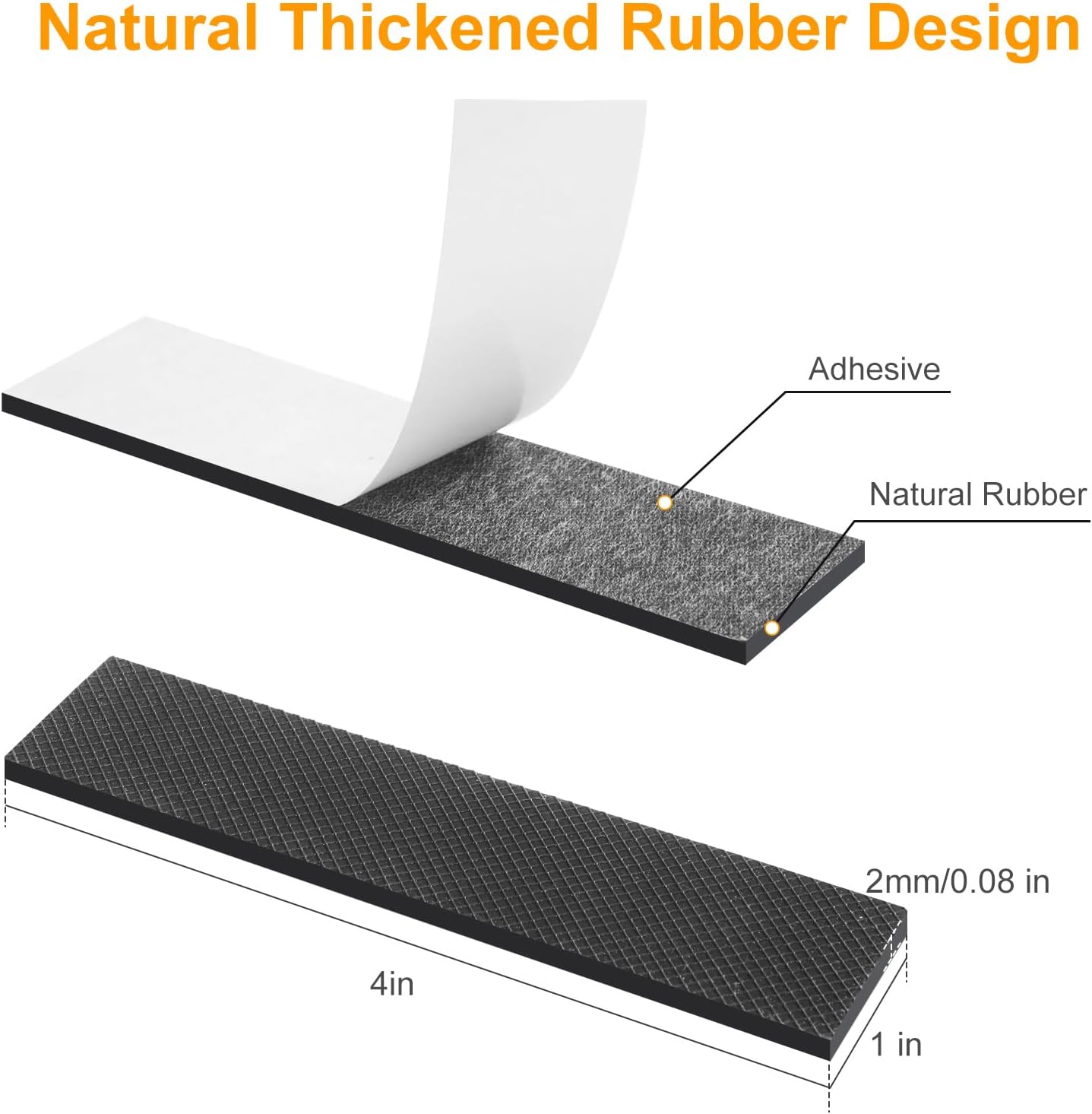 CHUNZEXI Non Slip Furniture Pads 12 PCS 4" x 1", Self Adhesive Rubber Grippers for Furniture Legs, Anti Skid Floor Protectors, Prevent Scratches & Sliding