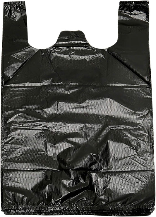 YYaaloa 100 pcs Black Trash Bags with Handles - 14x22 Super Thick 1.8mil Plastic Rubbish Bags for Office, Picnic, Kitchen, Bulk Use