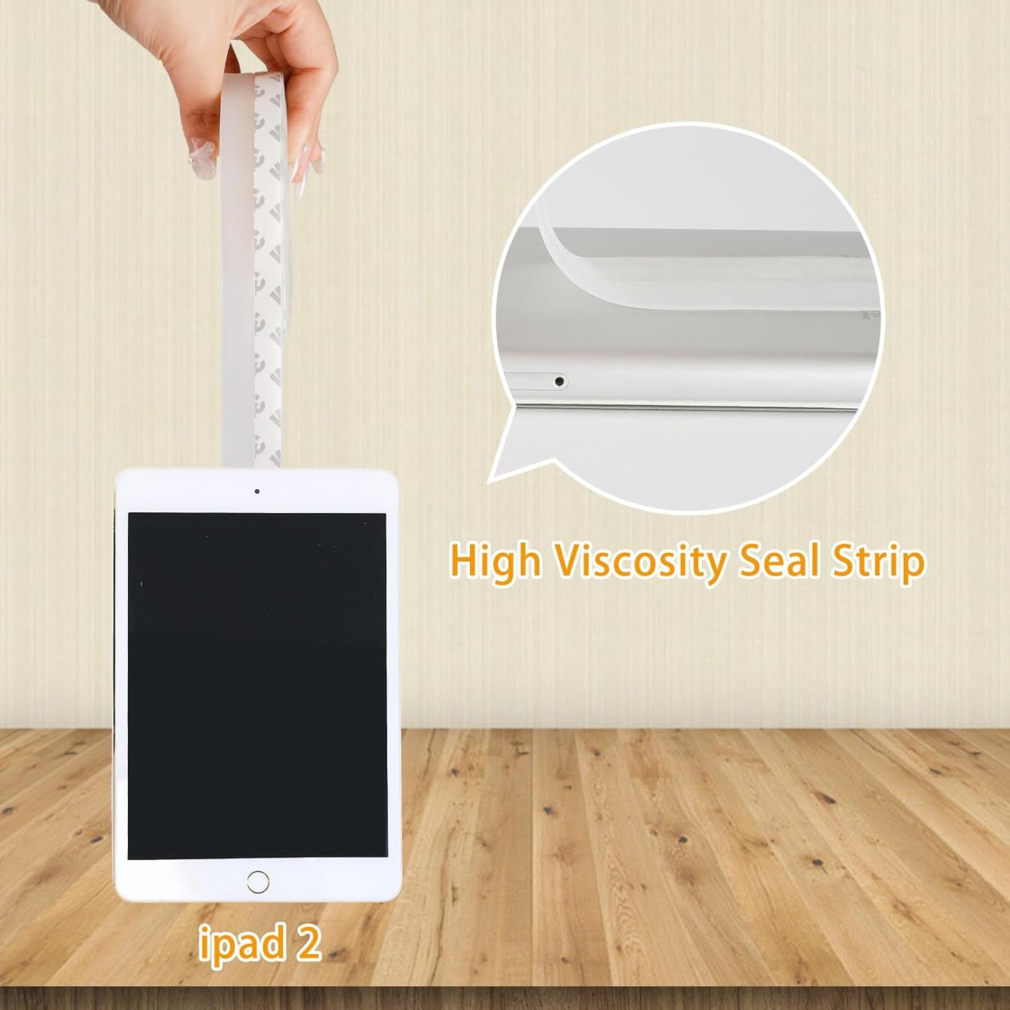 Door Weather Stripping Doors Seal Strip, 26 FT Silicone Sealing Tape for Door Draft Stopper Adhesive for Doors, Windows and Shower Glass Gaps (Transparent, 35mm)