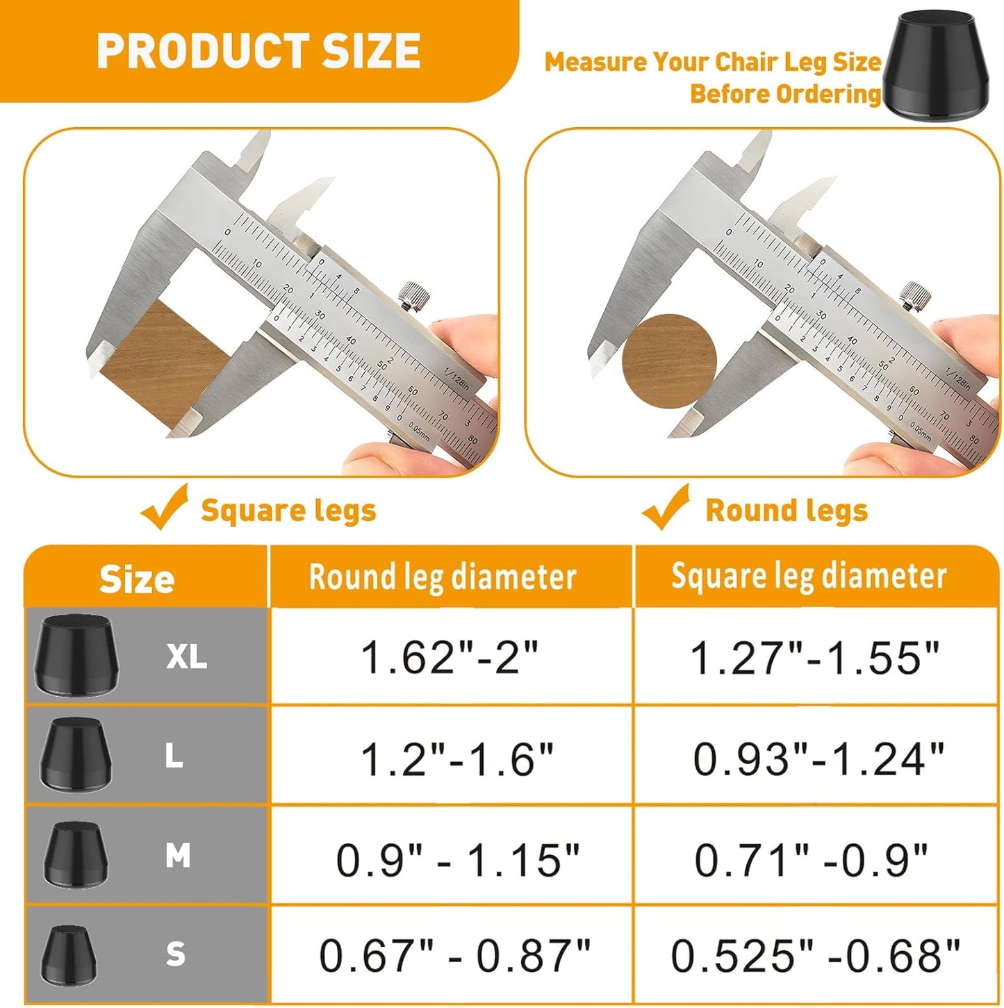 Furniture Sliders,16 PCS Chair Leg Sliders for Carpet, Furniture Movers Sliders, Carpet Chairs Furniture Glides, Floor Protectors, Carpet Moving Sliders Easily Move.(Black, Fit:1.62-2").